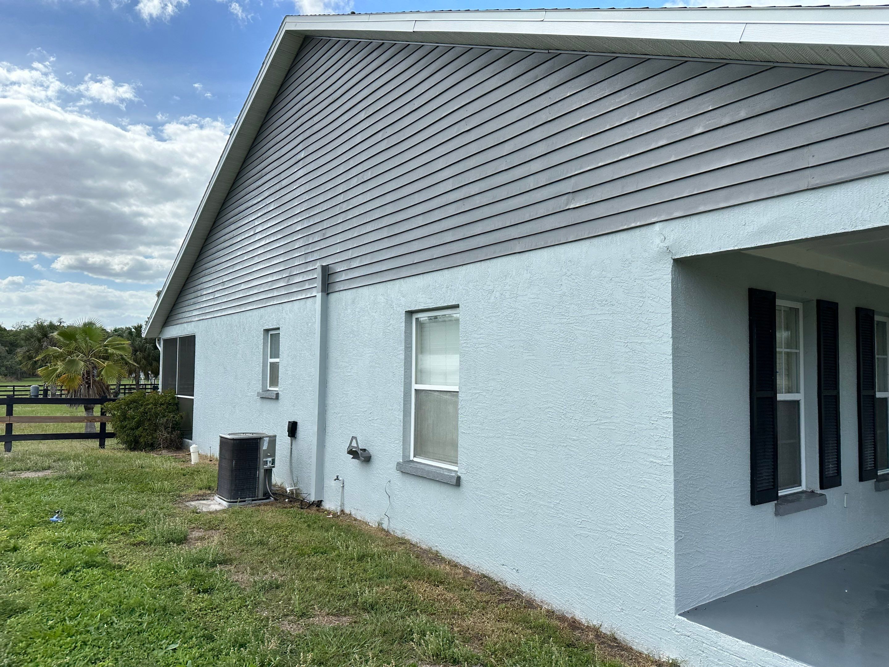 Vinyl Horse Fence & Concrete Pier Cleaning at Lesley Cox Equestrian, Parrish, FL | Sunshine AquaWash by Sunshine AquaWash