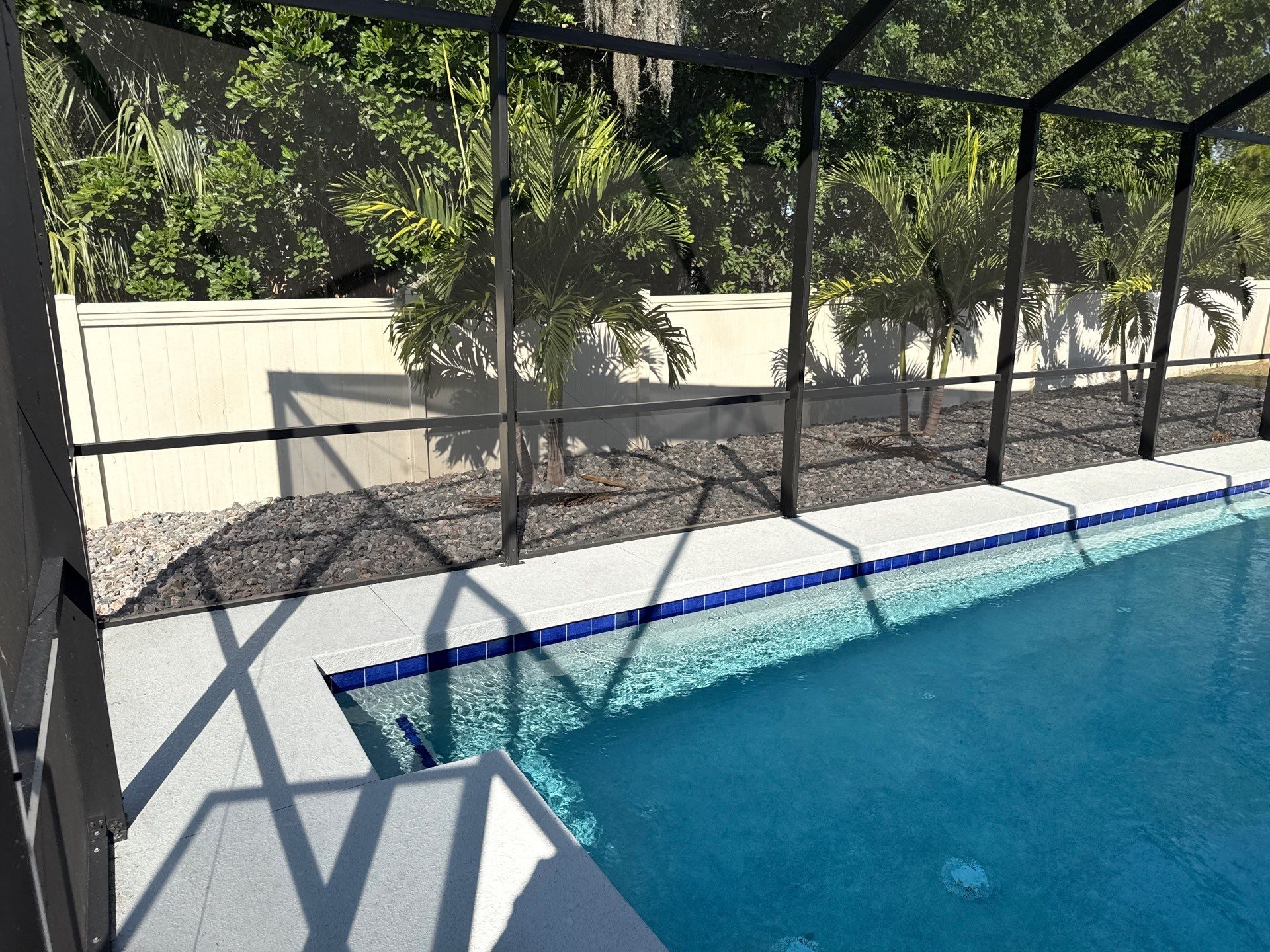 Painted Pool Deck & Screen Enclosure Cleaning | Heron Creek, Palmetto FL by Sunshine AquaWash