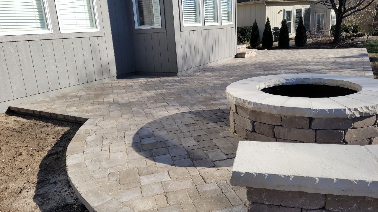 Back Yard Paver Patio by LAND ESCAPES LLC