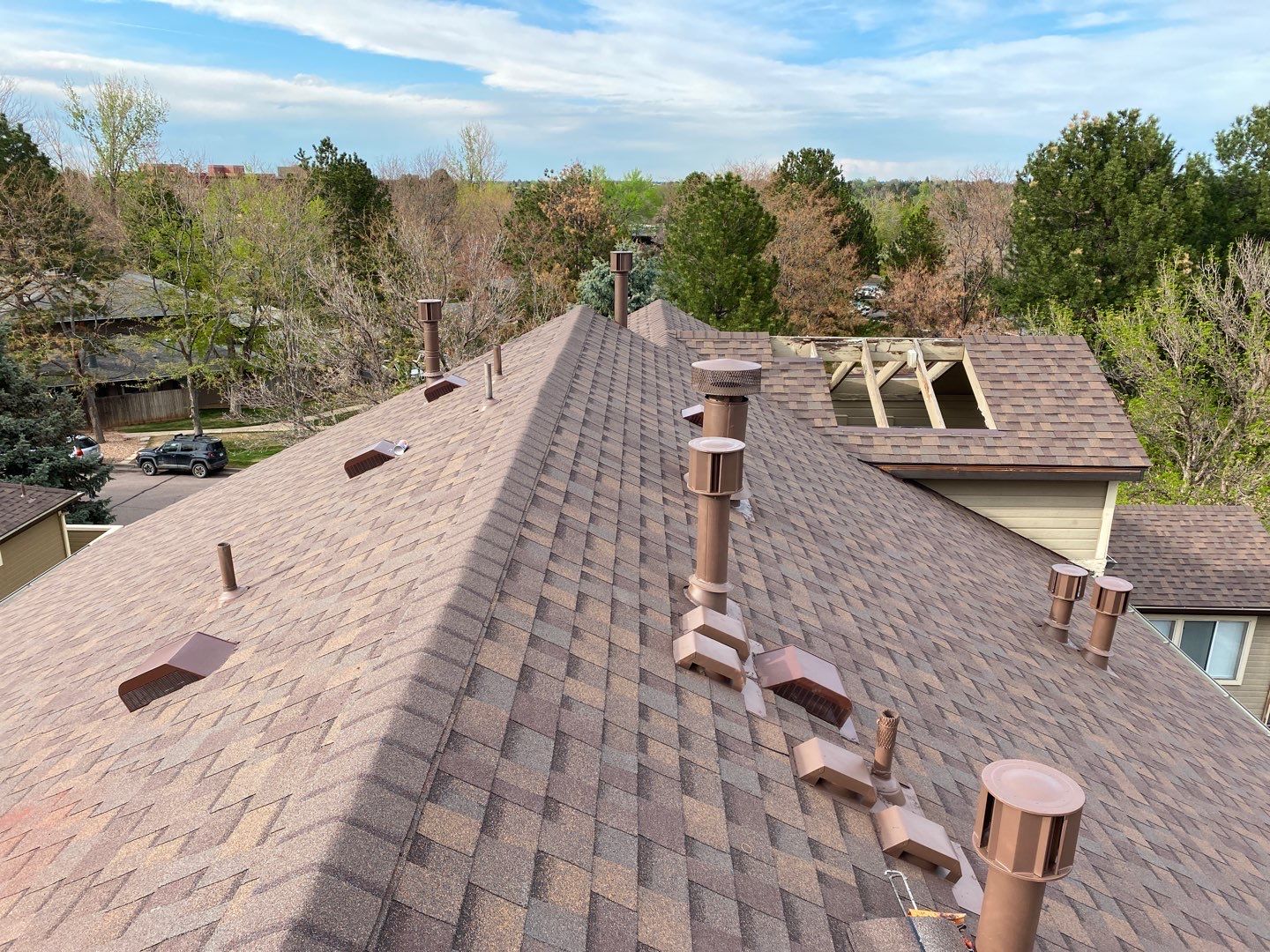 Commercial Roofing Installation using Owens Corning TruDefinition Duration STORM - Teak by A to Z Roofing