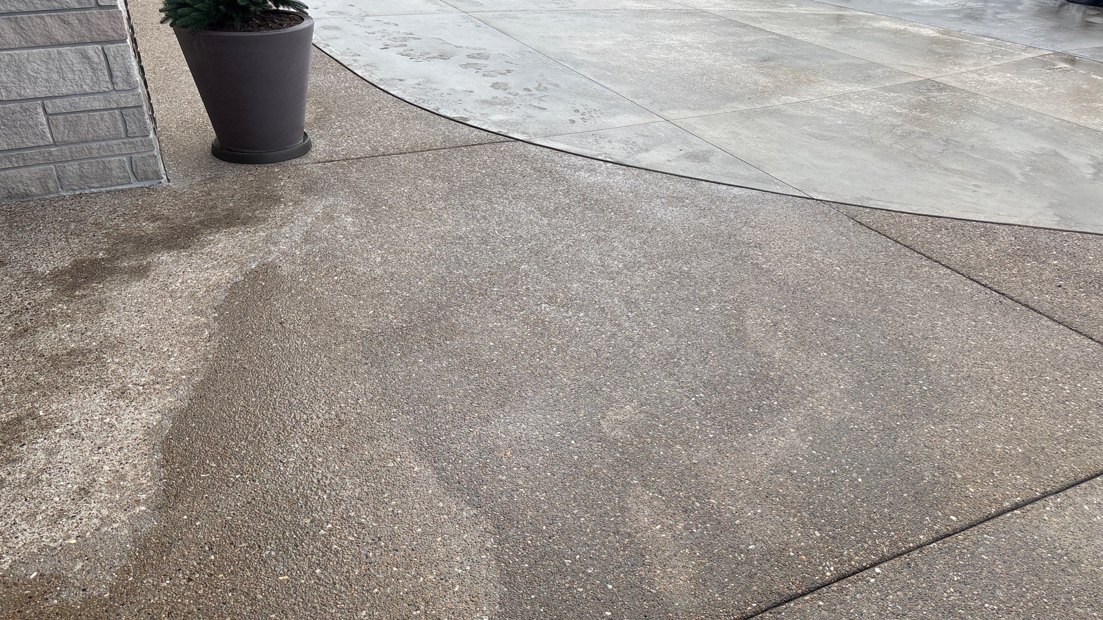 Two-Tone Driveway Resurface - Olathe, KS by Big Red Decorative Concrete, LLC