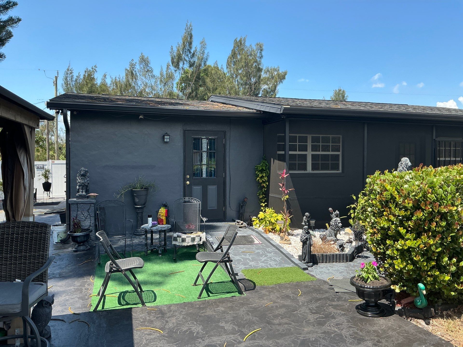Black 7-Inch Gutters with Matching Downspouts in Fort Myers FL by Gutter Professor by Gutter Professors