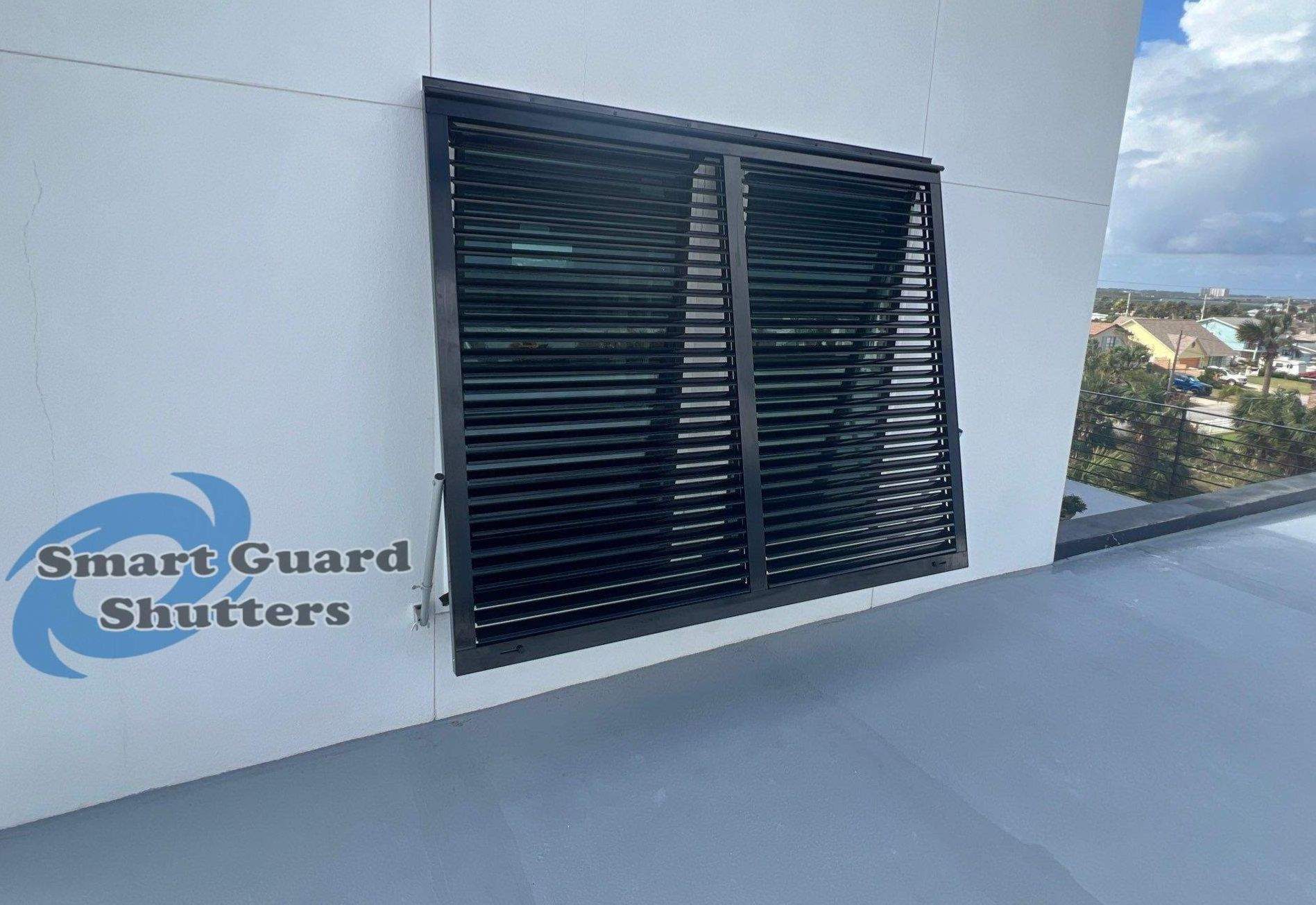  AstroGuard Hurricane Fabric & Impact Bahamas in Jet Black by Smart Guard Shutters