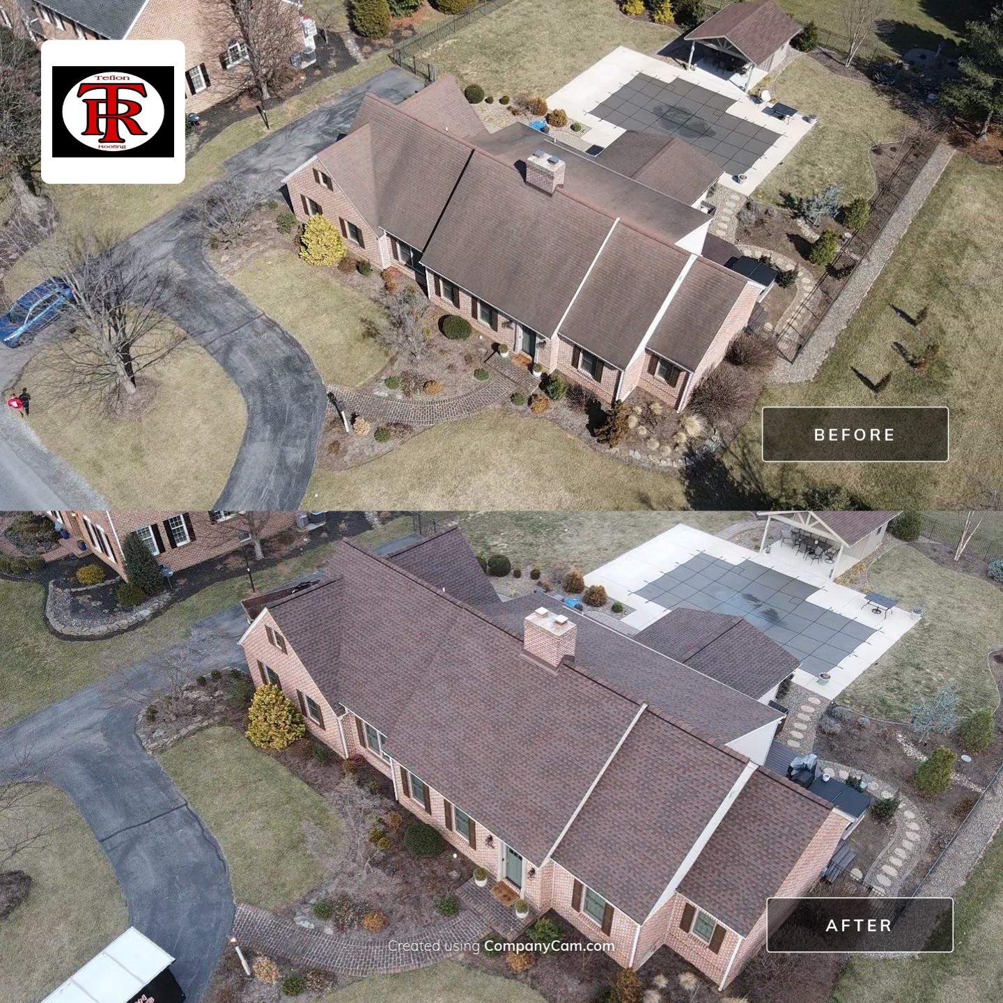 Roof Installation using Gaf Hdz Architectural Shingle - Hickory by Teflon Roofing
