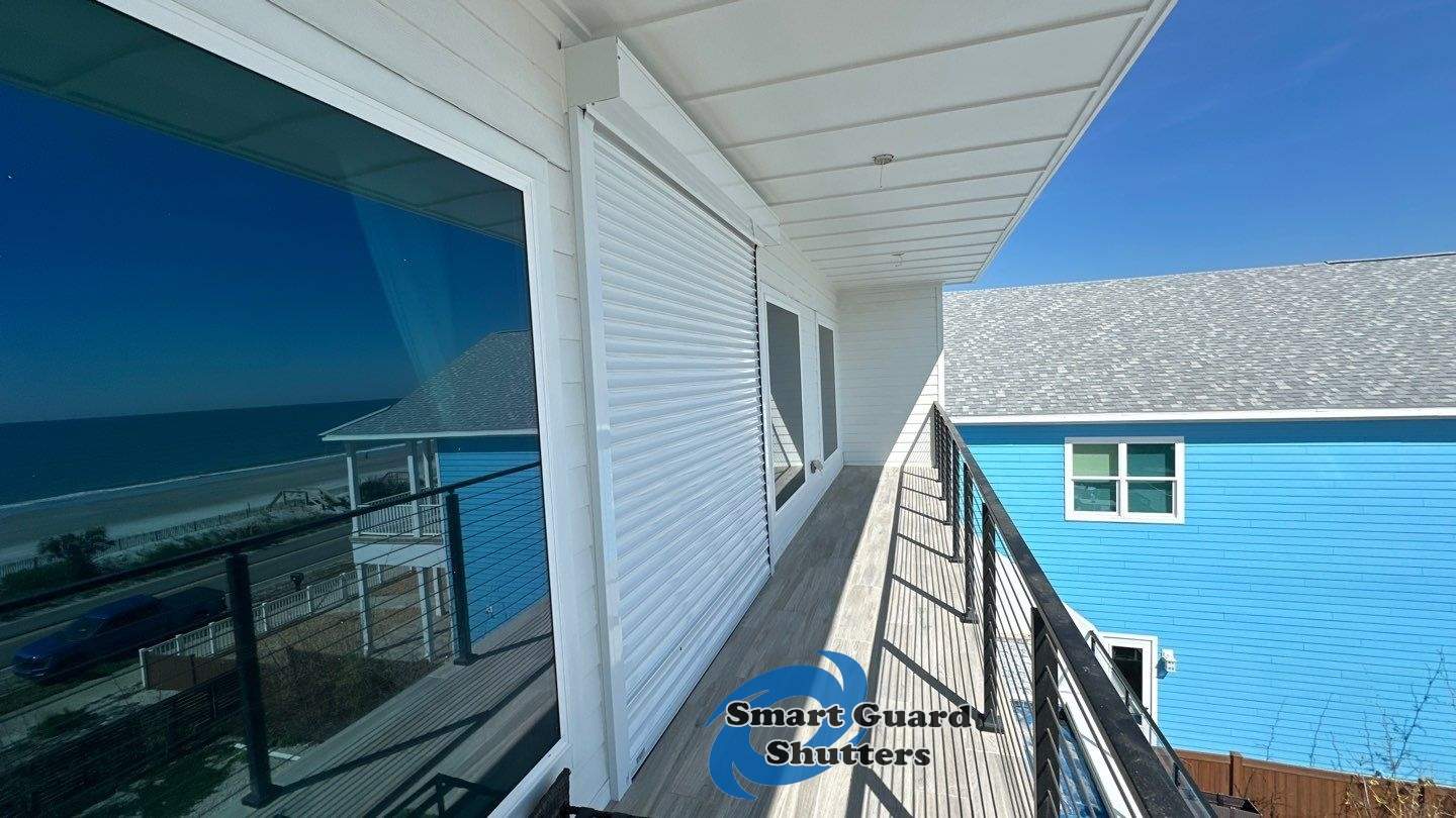 UltraShield Hurricane Screen in White/Black, Rolling Shutter in White by Smart Guard Shutters