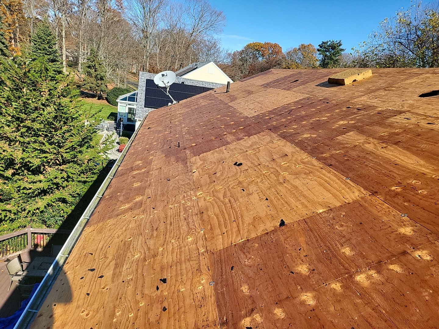 Residential Roofing Installation using Certainteed Landmark Moire Black by A Plus Exterior