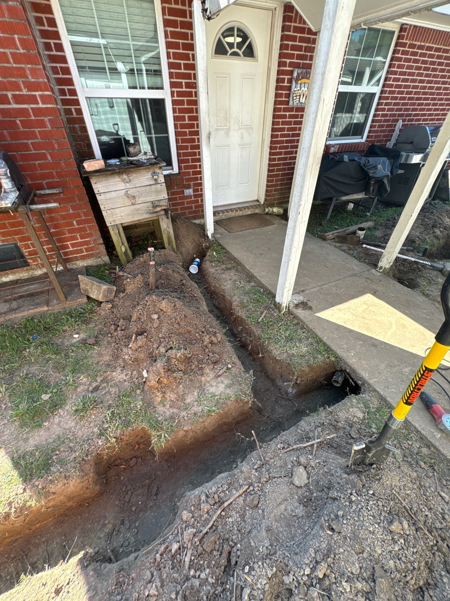 🌿 Rodney – Full Gutters, Drainage System, Flagstone Patio & Pergola  Alejandro and the Texas Urban Elements Team recently completed a multi-solution project for Rodney’s home, blending function with design.  ✅ Seamless Gutters We installed a complete 6” seamless gutter system around the home to properly redirect rainwater away from the foundation, protecting siding, paint, and landscaping while boosting curb appeal.  ✅ Drainage System A new PVC storm drainage system was integrated into the gutters and extended to carry roof runoff away from the house. This ensures water won’t pool near the foundation or the new patio area.  ✅ Flagstone Patio Ground We prepped, leveled, and installed a custom flagstone patio for Rodney—delivering both beauty and durability, creating a natural, timeless look that ties perfectly into the yard.  ✅ Pergola Addition To conclude, our framing team constructed a small pergola extension, providing Rodney’s patio with a shaded retreat for family and friends to enjoy.  ✨ Result: A fully protected and enhanced outdoor living space where drainage, stonework, and structure all work together for long-lasting performance and comfort.  📢 At Texas Urban Elements, we specialize in building solutions that protect homes while creating beautiful outdoor environments. by Texas Urban Elements
