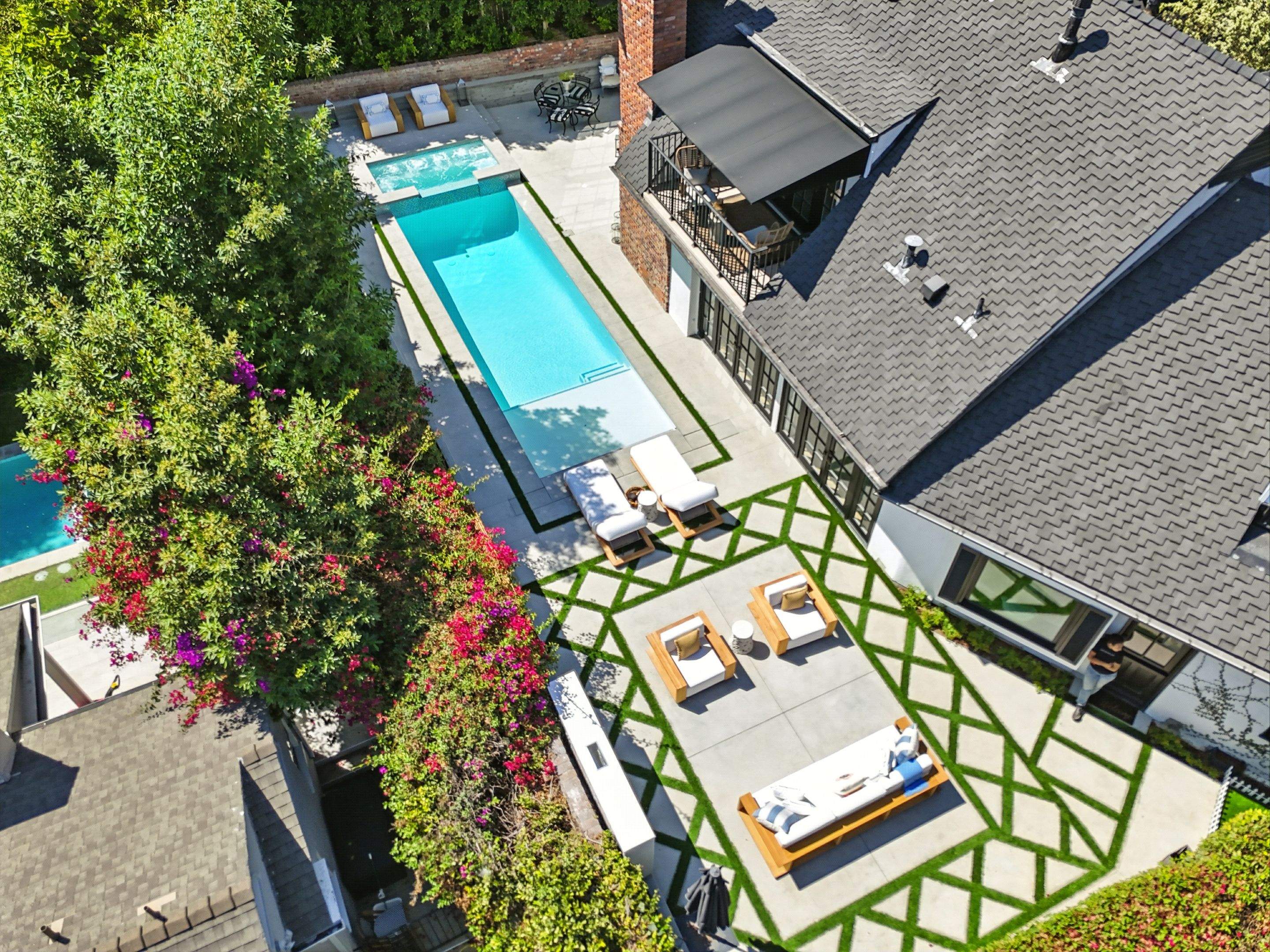 New Pool & Spa With Concrete Deck Work & Fire Place  by Lax Home Inc 