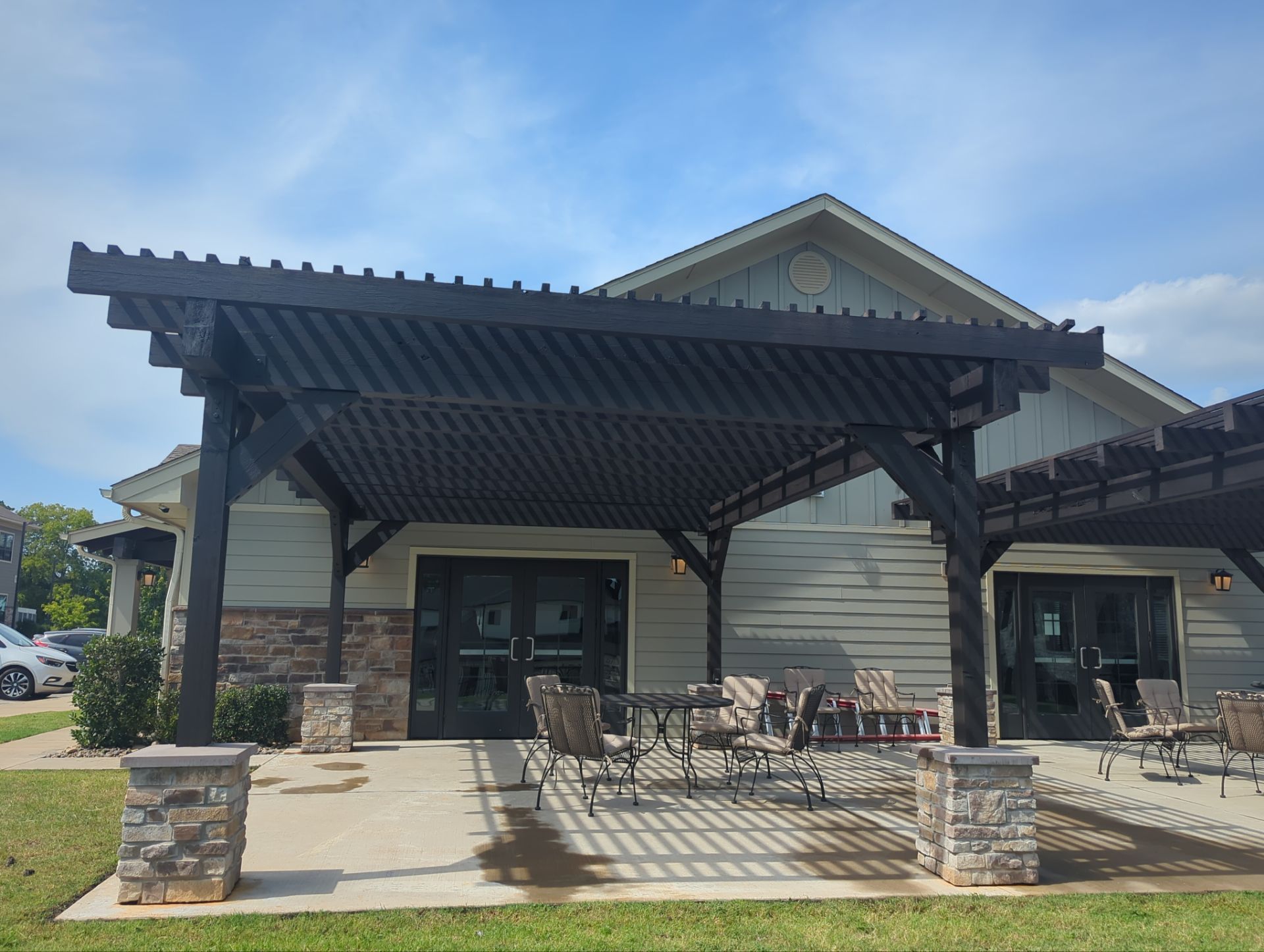 Exterior Painting in Tyler, TX | Front Porch in Elegant Black by Quality Coats Painting