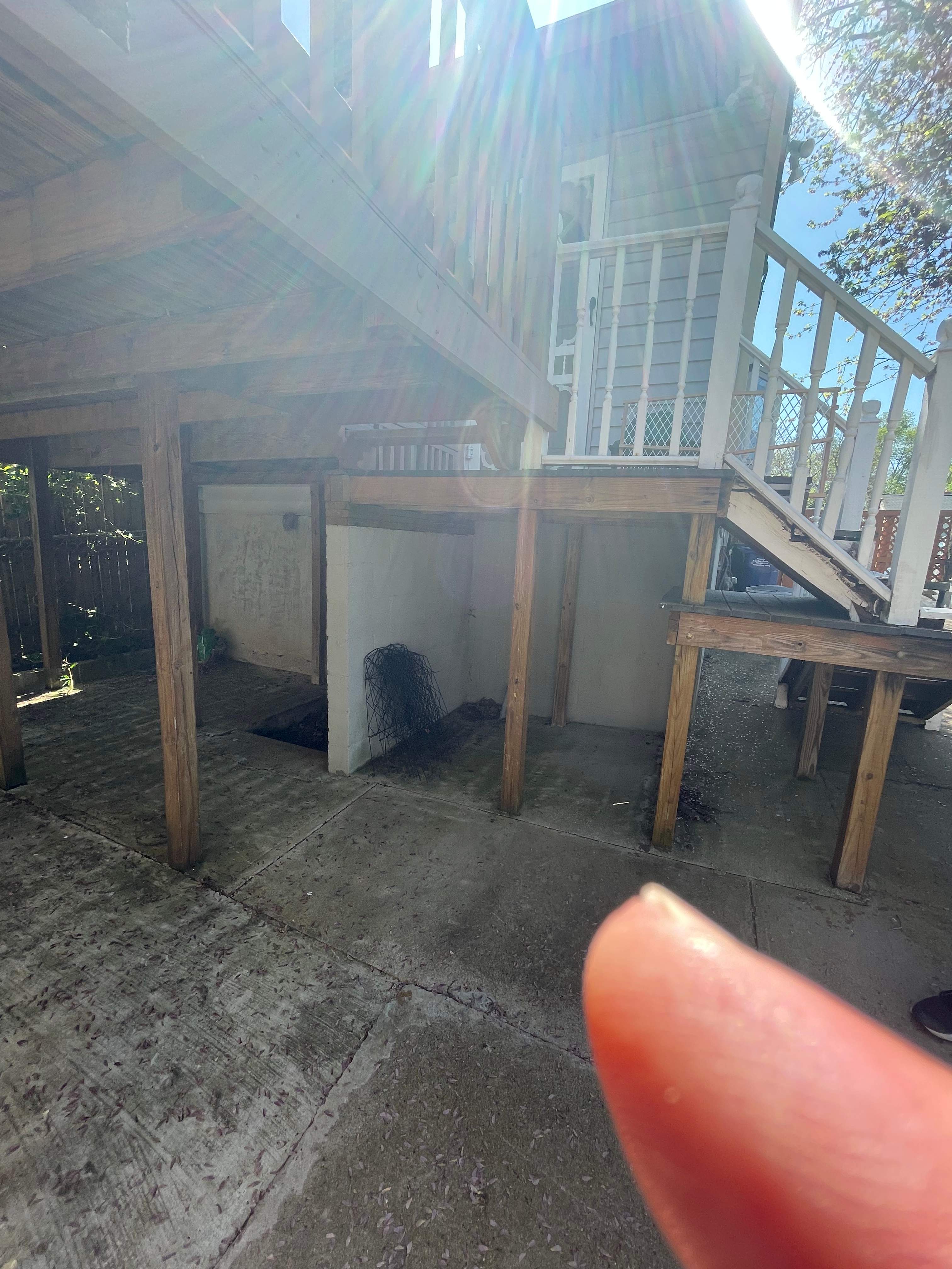 Deck resurfacing, railing replacement and concrete resurfacing by Fairfax Contractors, LLC