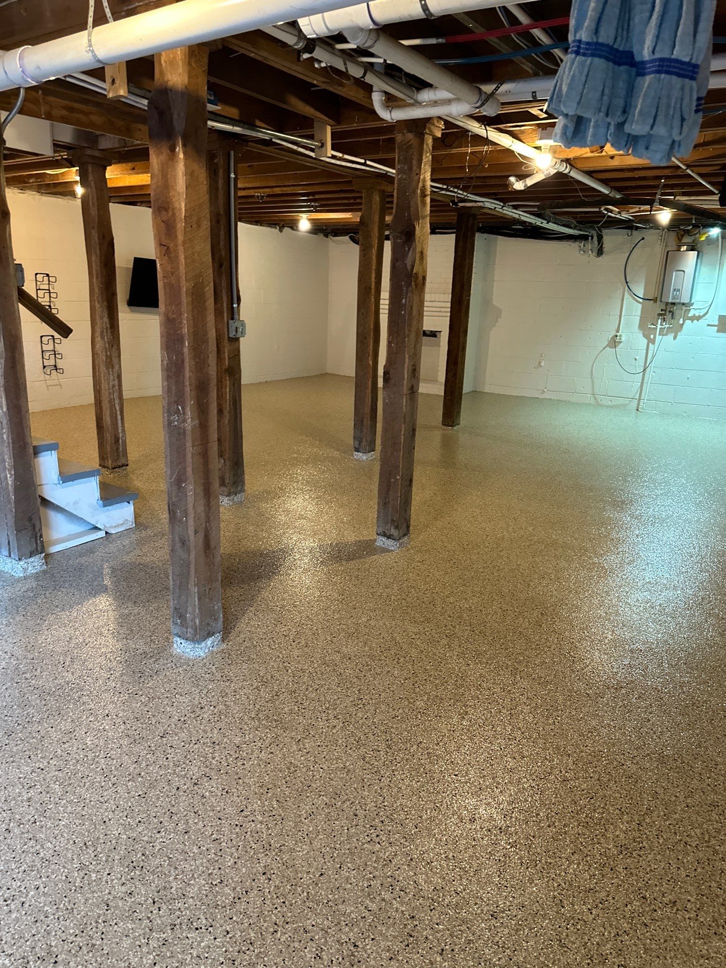 Basement Floor Coating using Shoreline by My Garage Floor Guys