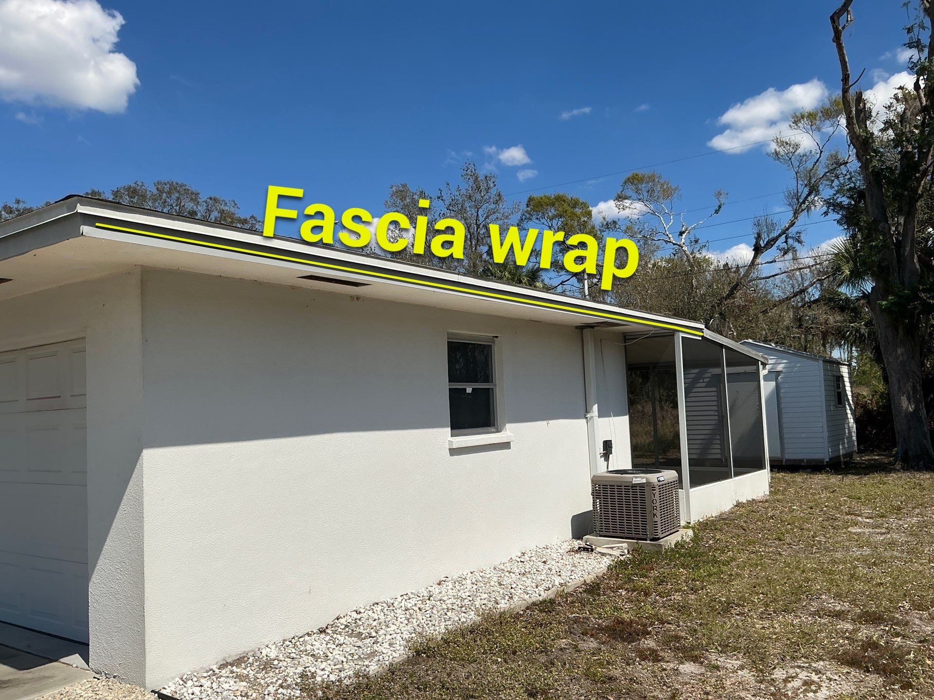 Soffit and Fascia Installation using White Soffit in Sarasota Fl by Gutter Professors