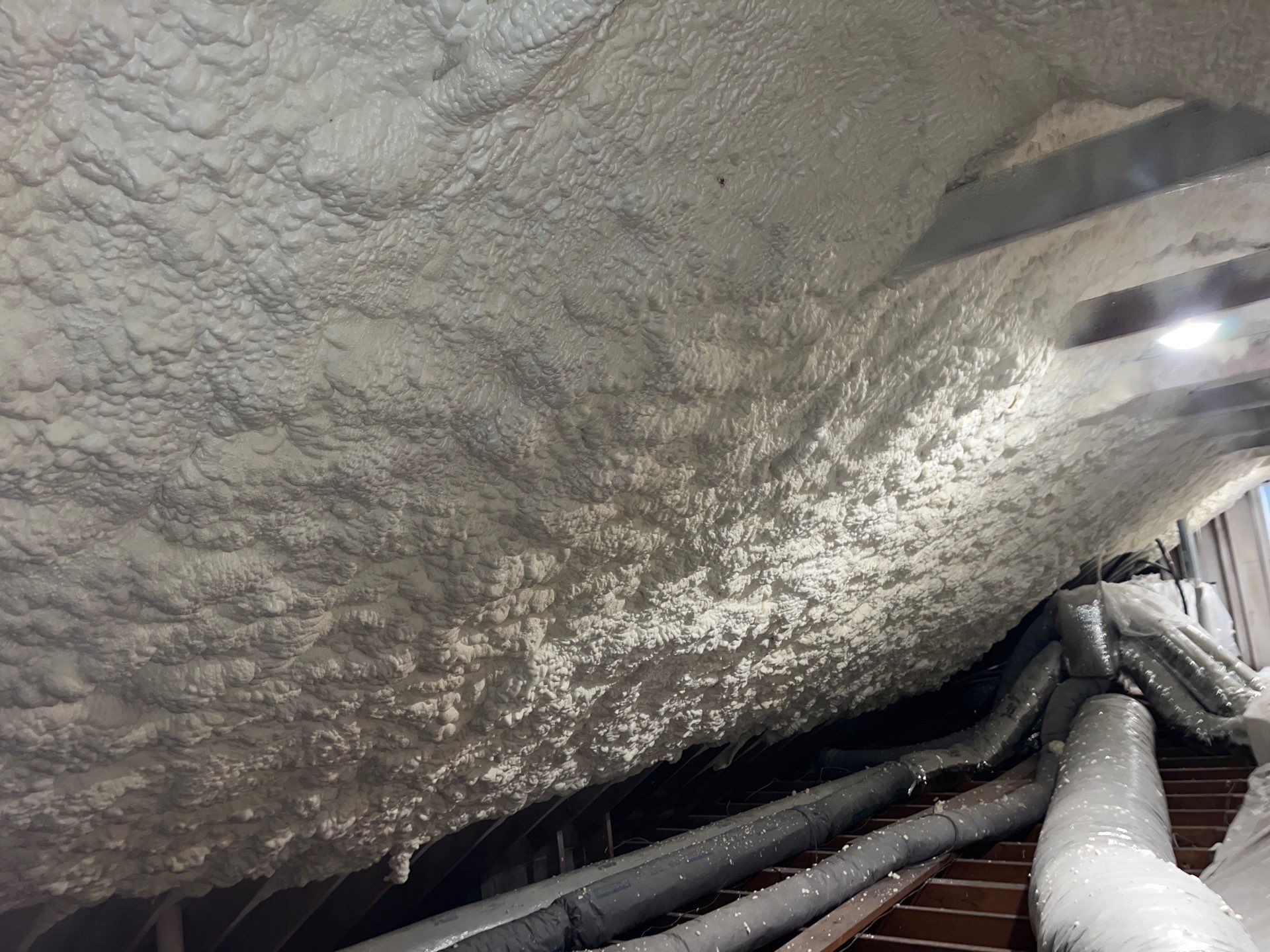 Basement Exterior Walls using Closed Cell Spray Foam by NYS Foam & Energy