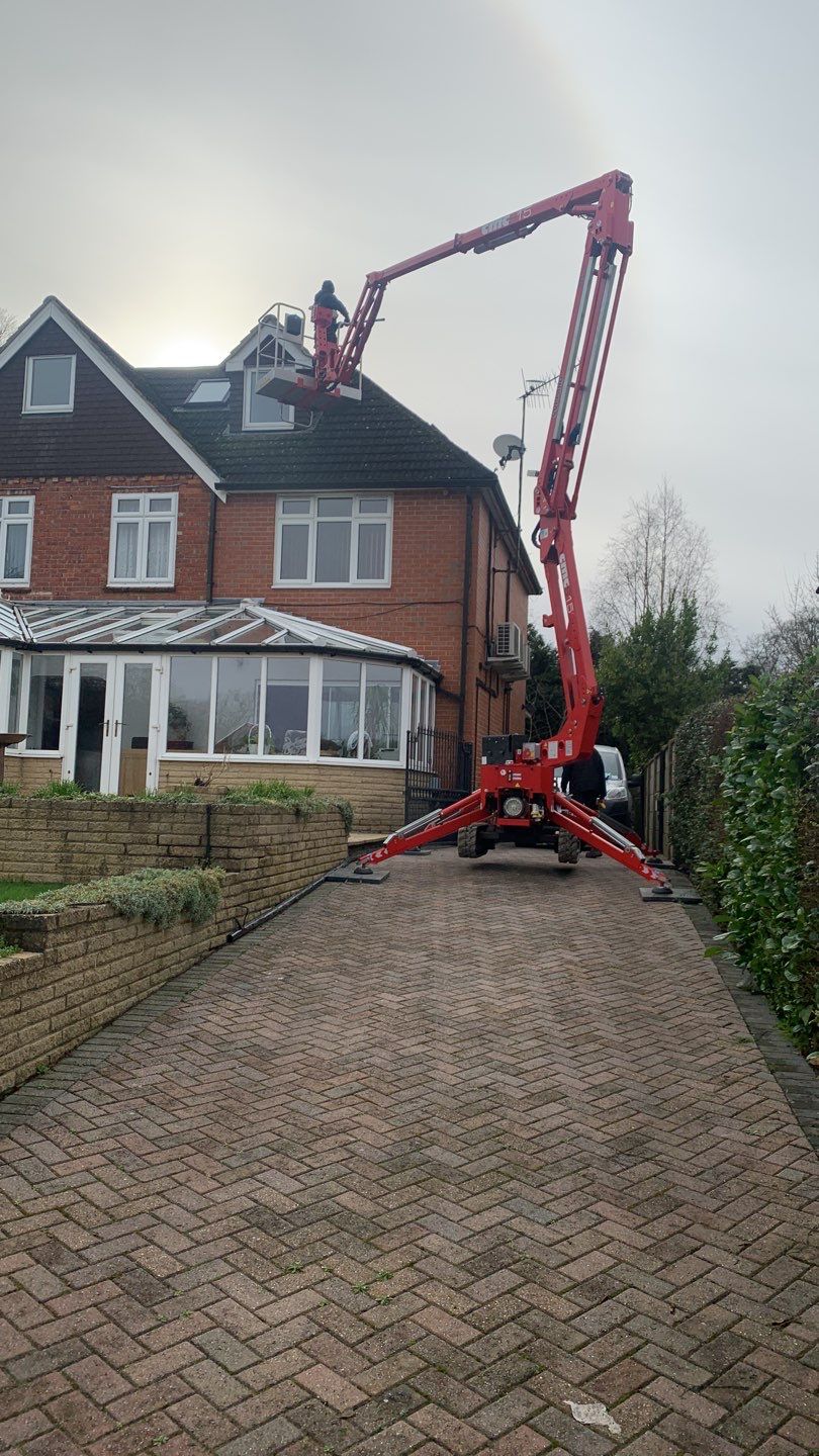 Roof Clean using Spider Lift by Ges Exterior Cleaning ltd