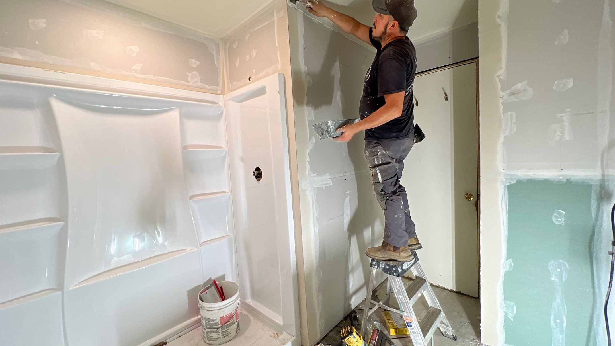 Bathroom Remodel using Shower Kit by Villegas Remodeling, LLC