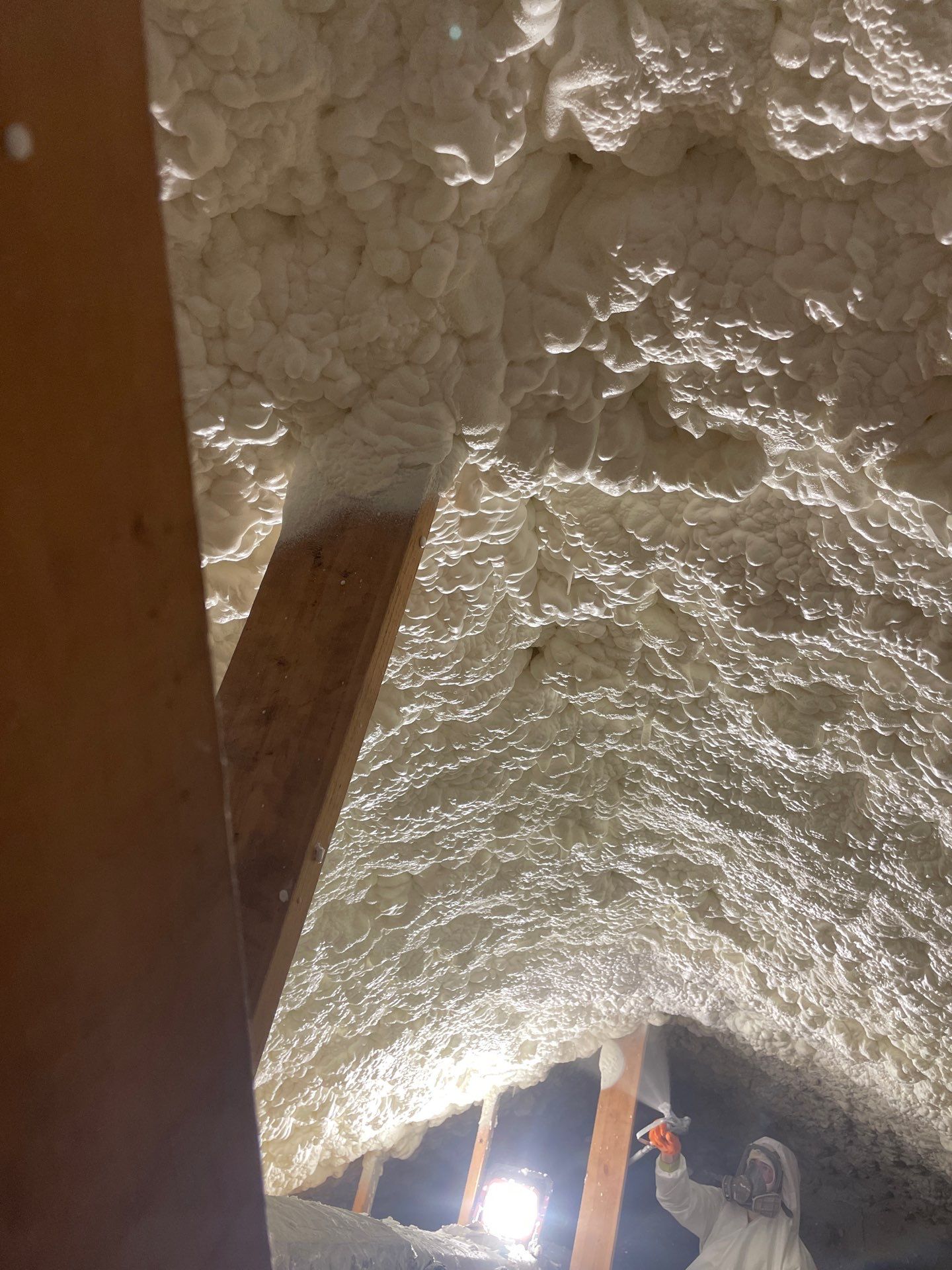 Attic Insulation using open cell spray foam by NYS Foam & Energy