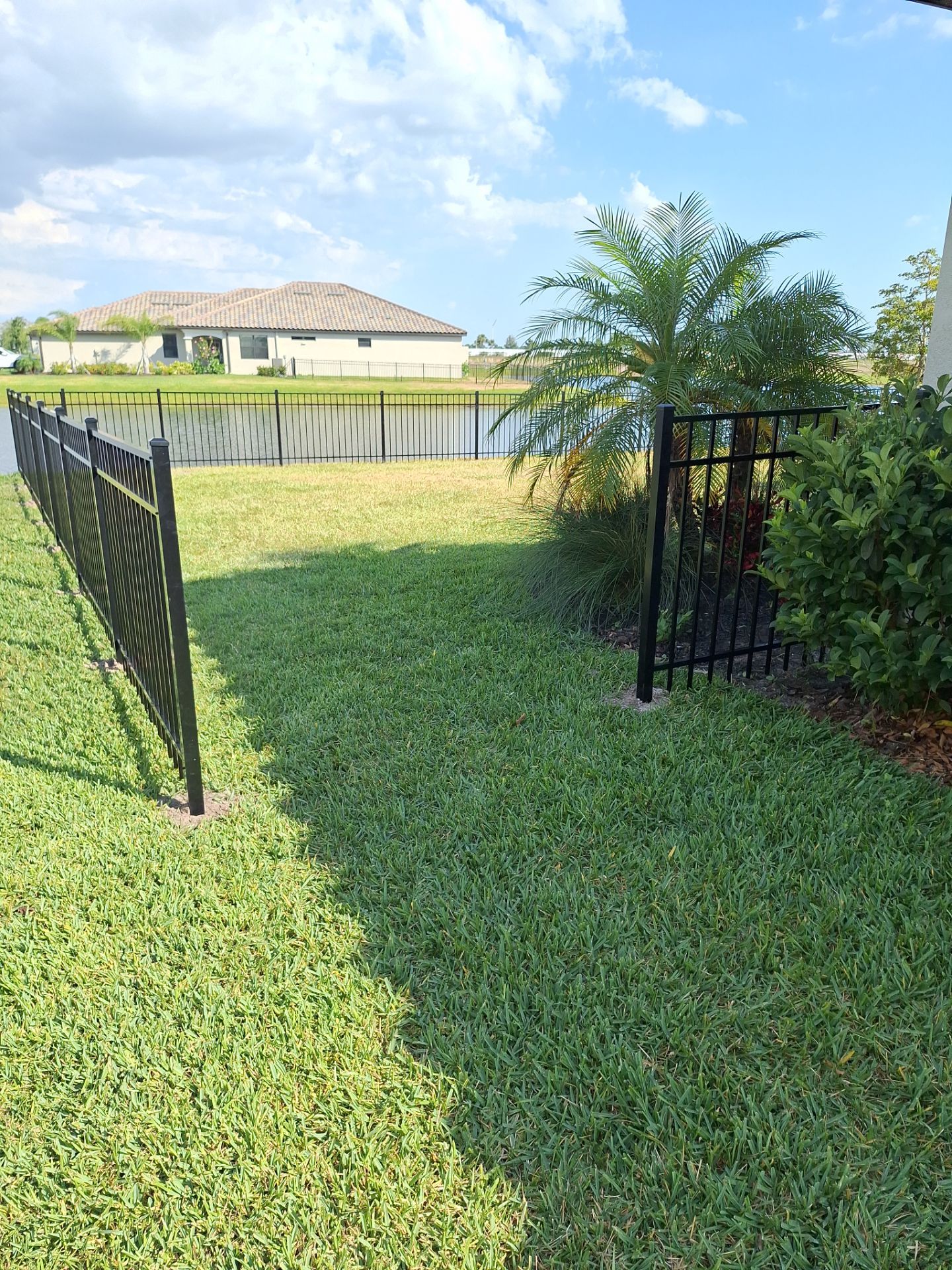 Aluminum Fence Installation using Black 3 Rail Aluminum Fence by Asap fence and gates, LLC