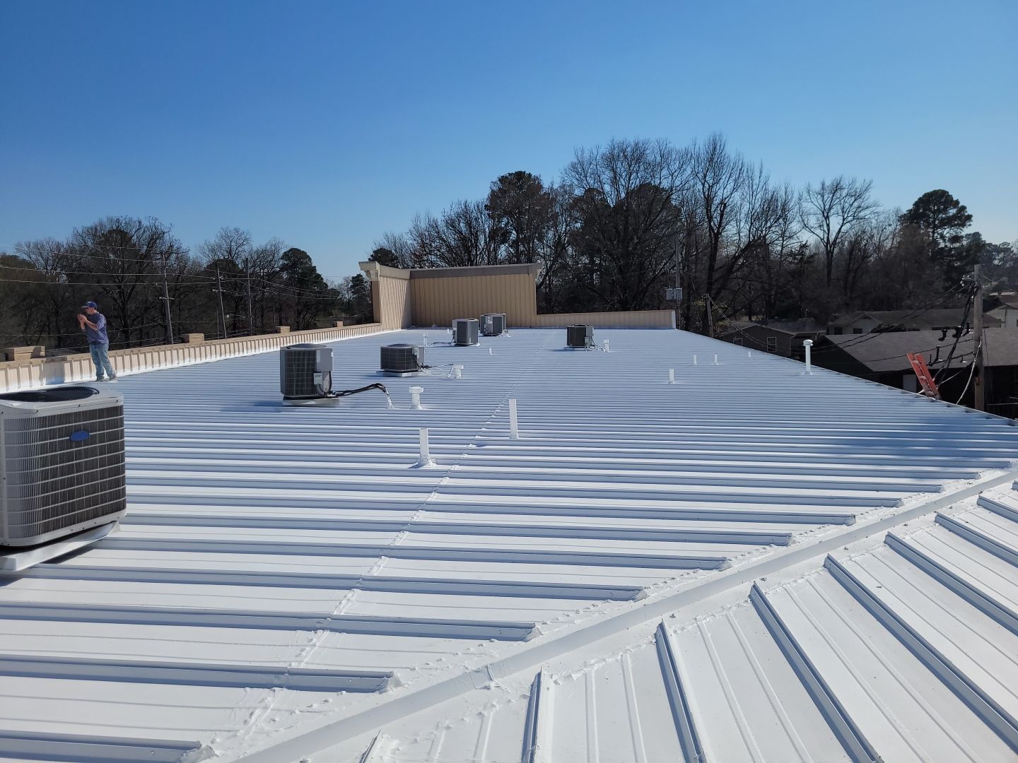 Commercial Metal Restoration System using Aldocoat Coatings by Hostetler Roofing