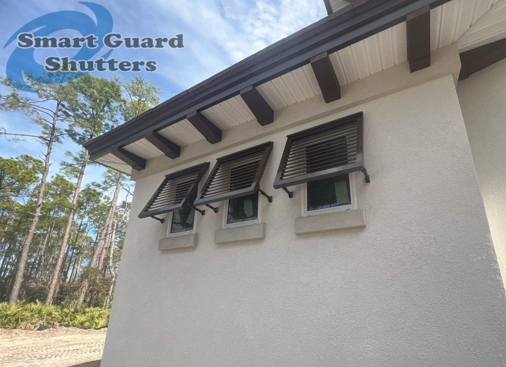Decorative Bahamas in Sepia Brown by Smart Guard Shutters