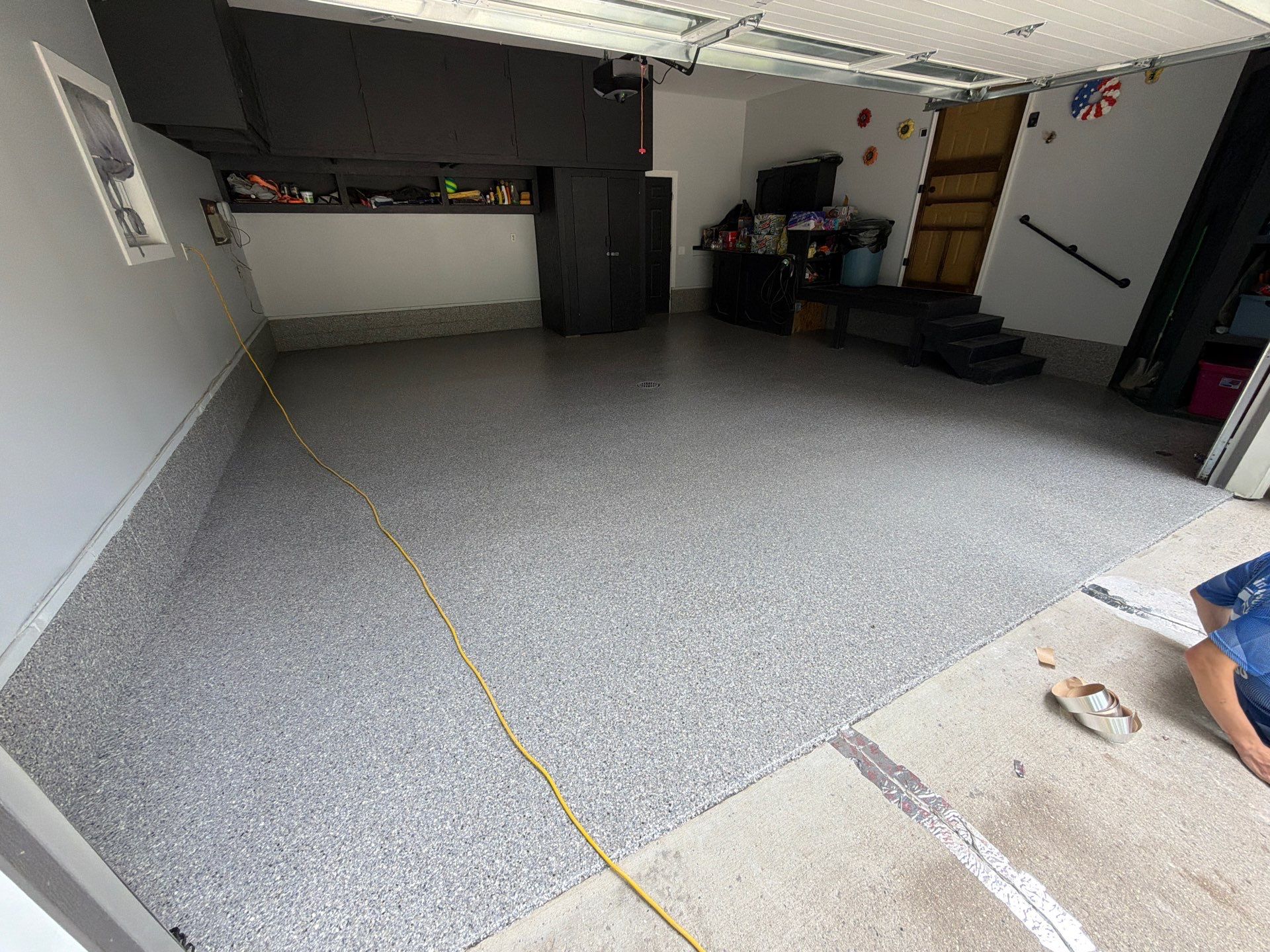 Garage Epoxy Flake Floor and Concrete Crack Repair in Twin Lake by Gordon Painting