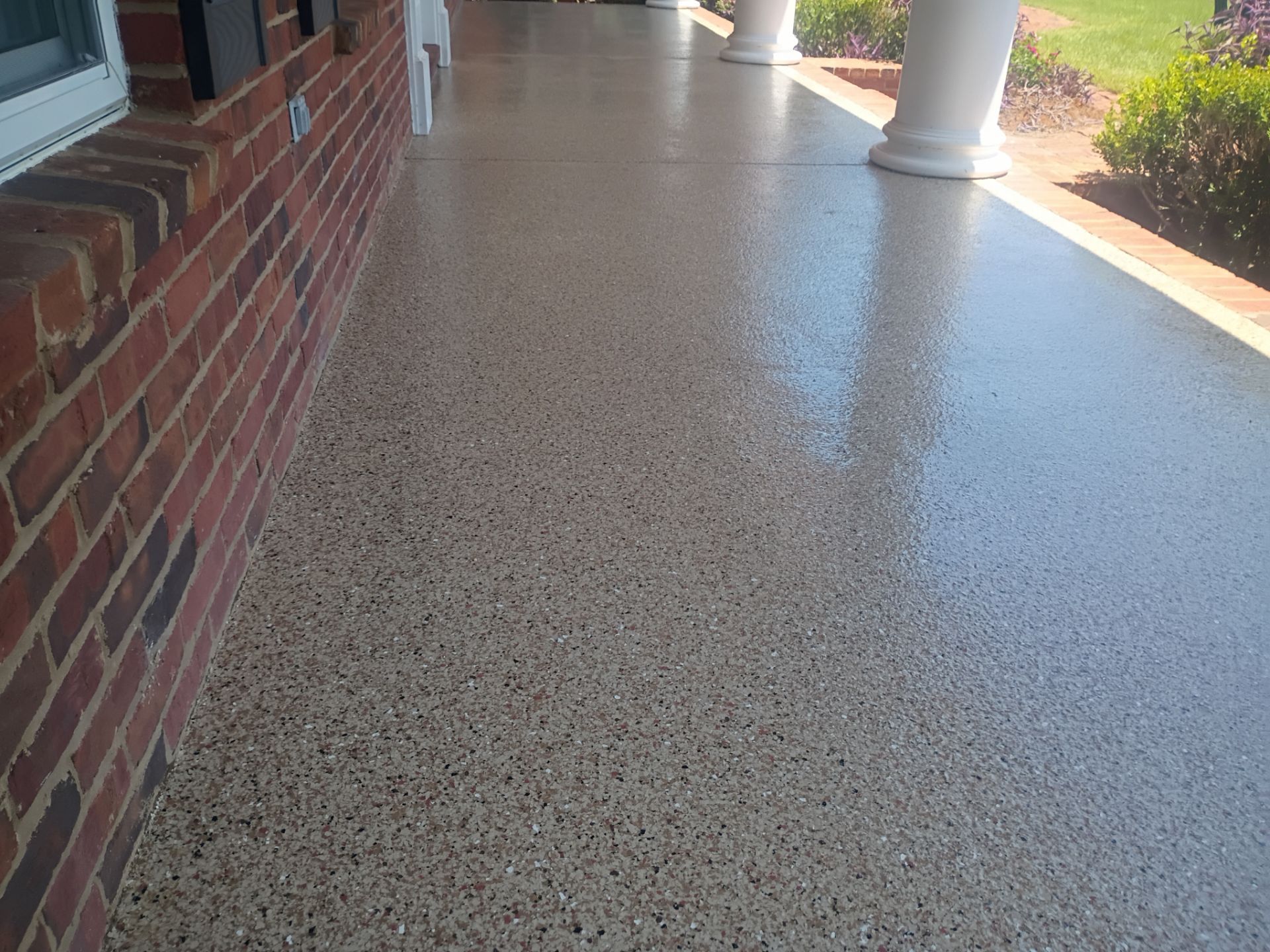 Front Porch in Pecan by Cross Creek Concrete Coatings