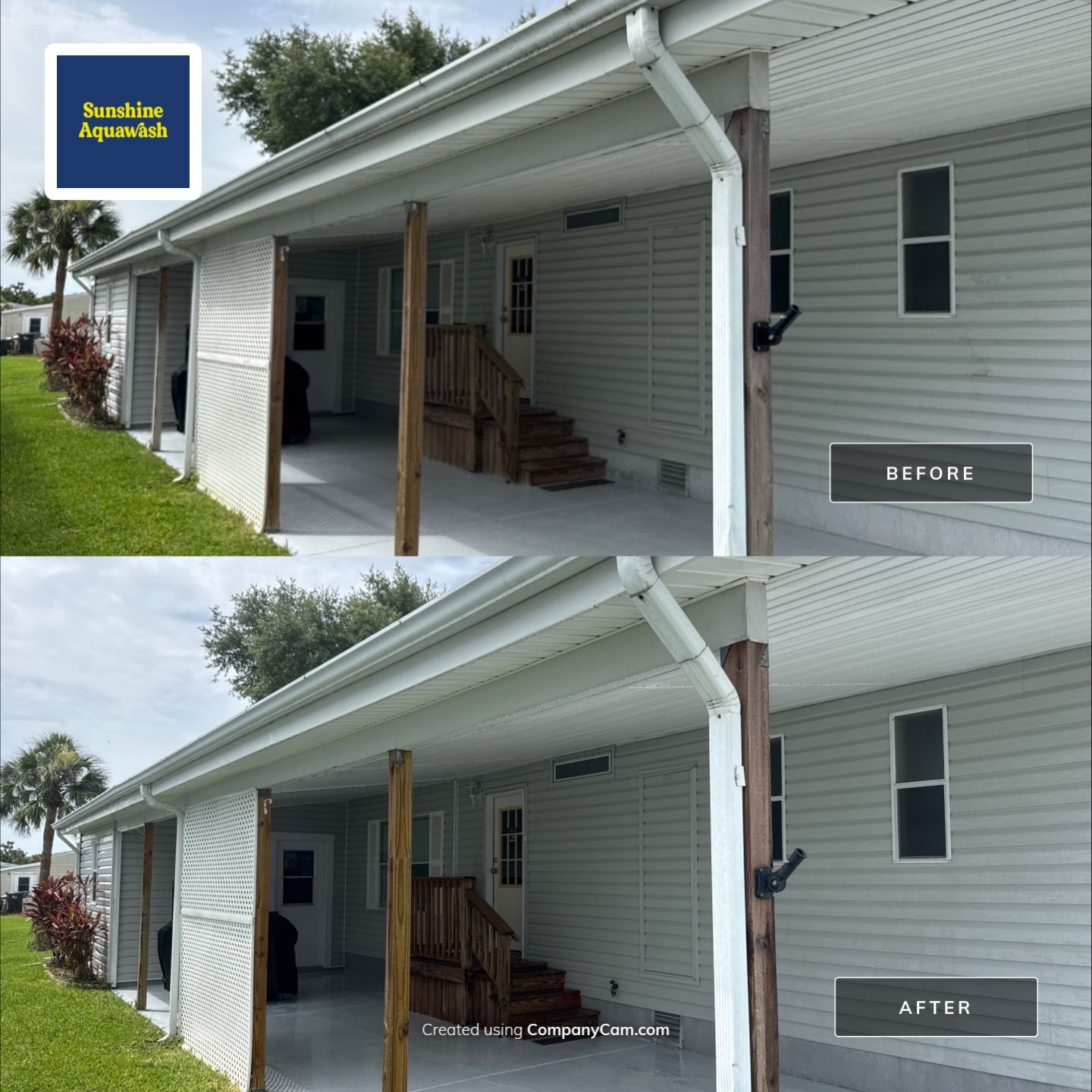 Mobile Home Soft Wash & Gutter Brightening in Ellenton, FL by Sunshine AquaWash