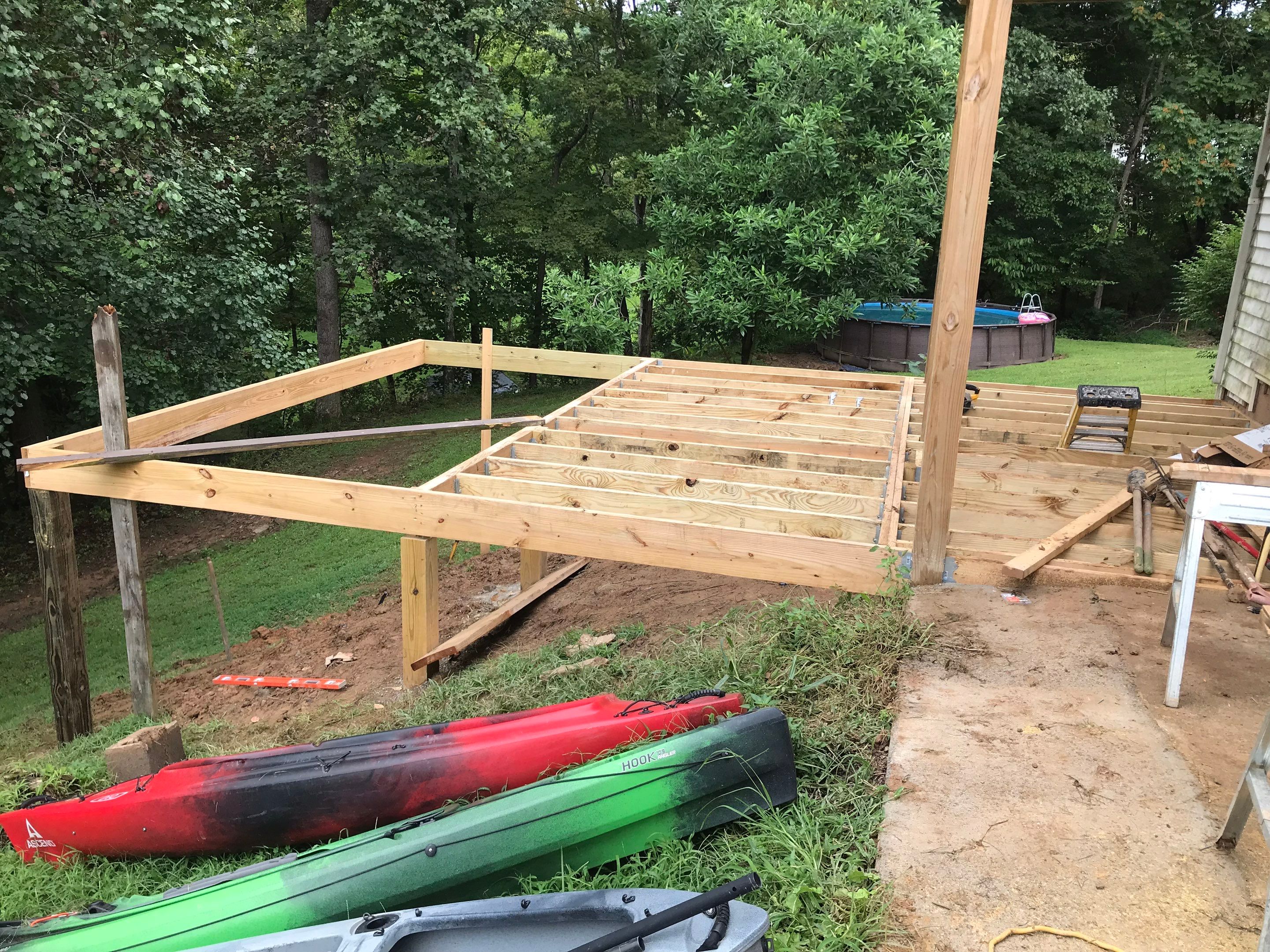 Deck Installation using Pressure Treated Lumber by Secure Construction Company Inc