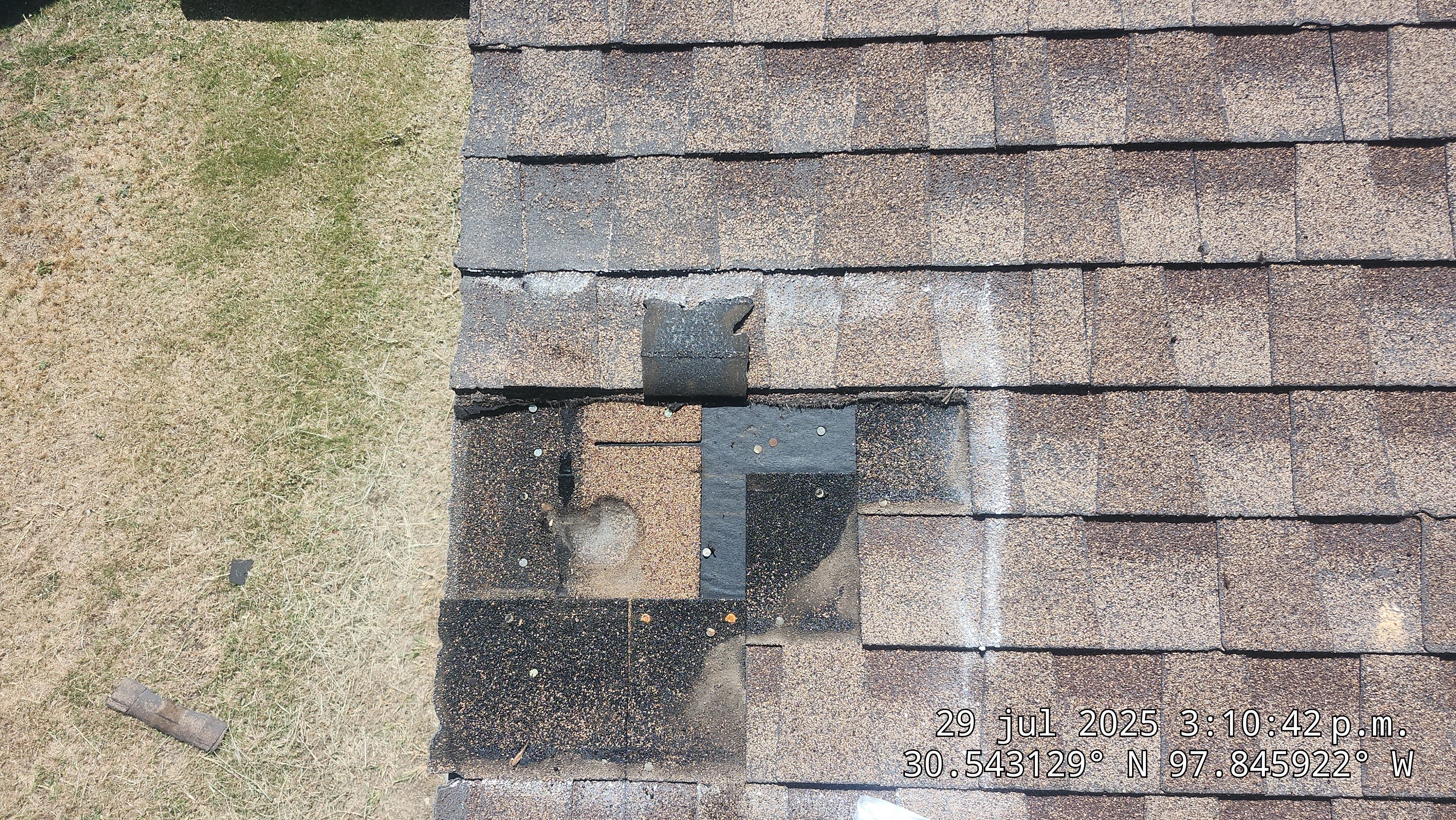 Architectural Asphalt Shingle Roof Replacement and Chimney Repair in Leander by Caliber Restoration LLC
