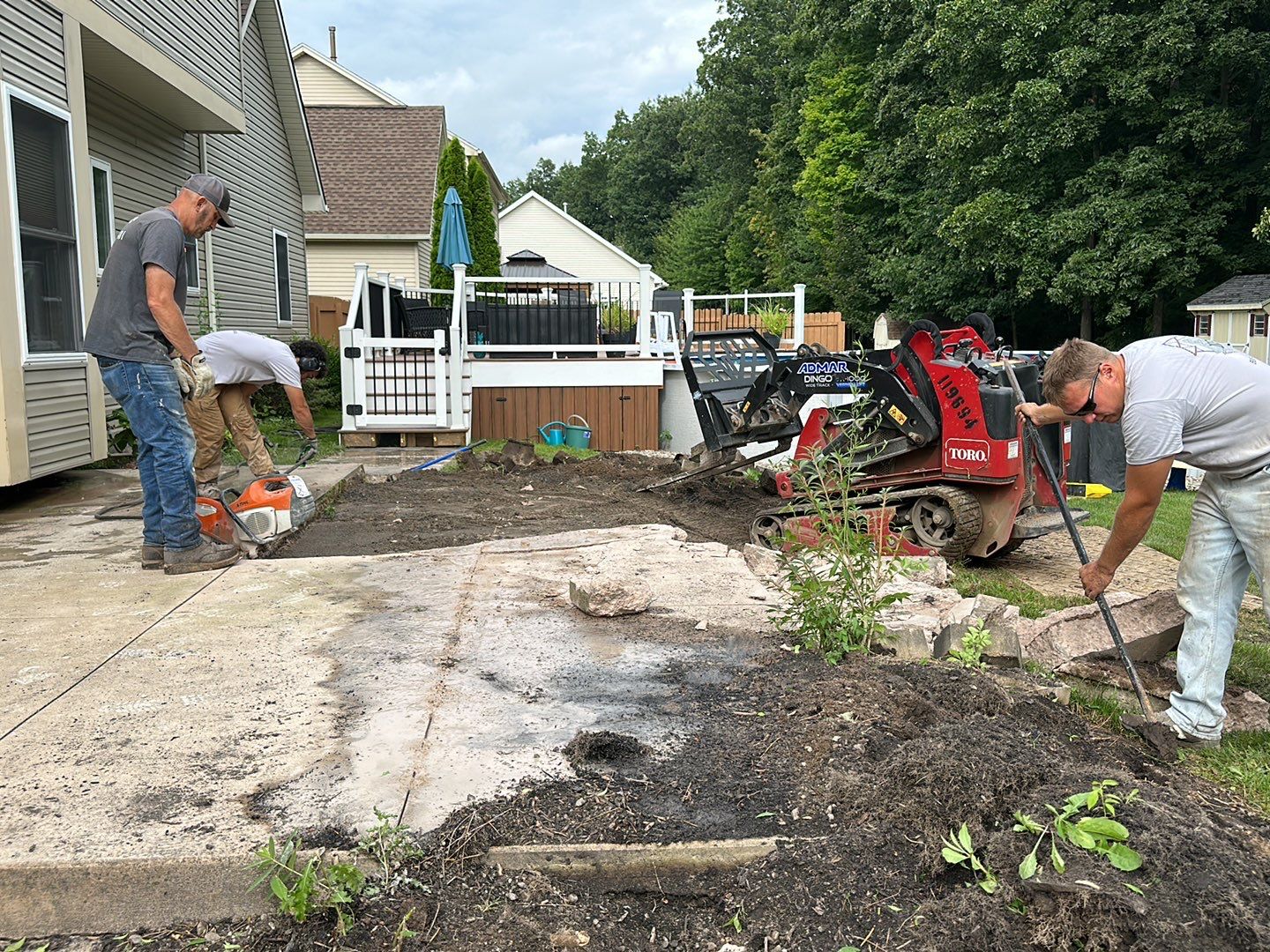 Wood Plank Stamped Concrete Patio  by NG Masonry & Construction LLC