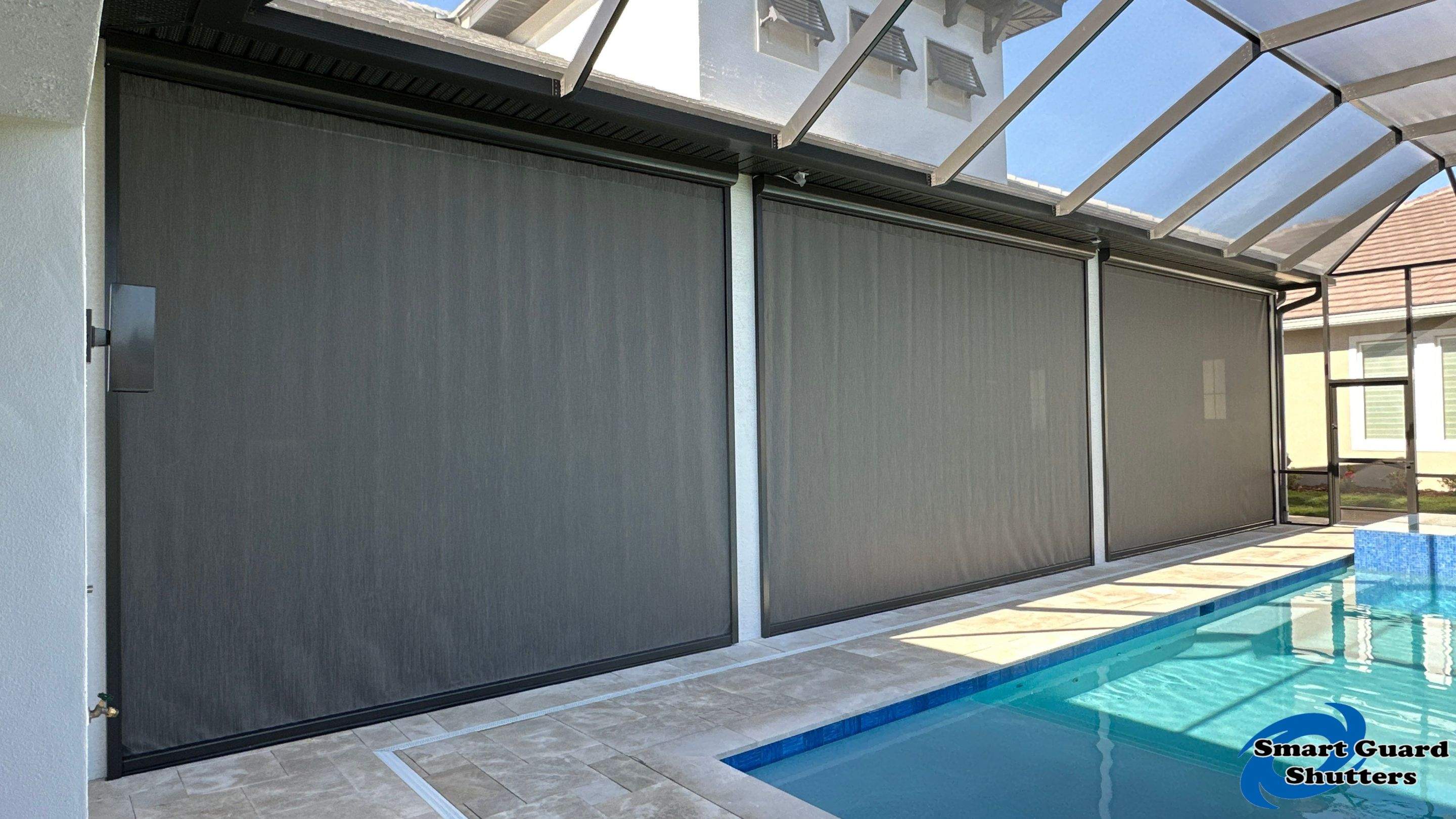 Retractable Screen in Bronze/Carbon 95 by Smart Guard Shutters