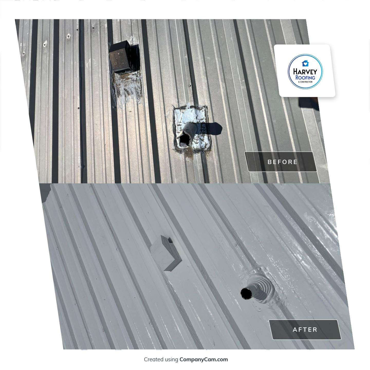 Commercial Roofing Installation using TRP #924 Eterna-Sil Premium Silicone Roof Coating by Harvey Roofing & Construction