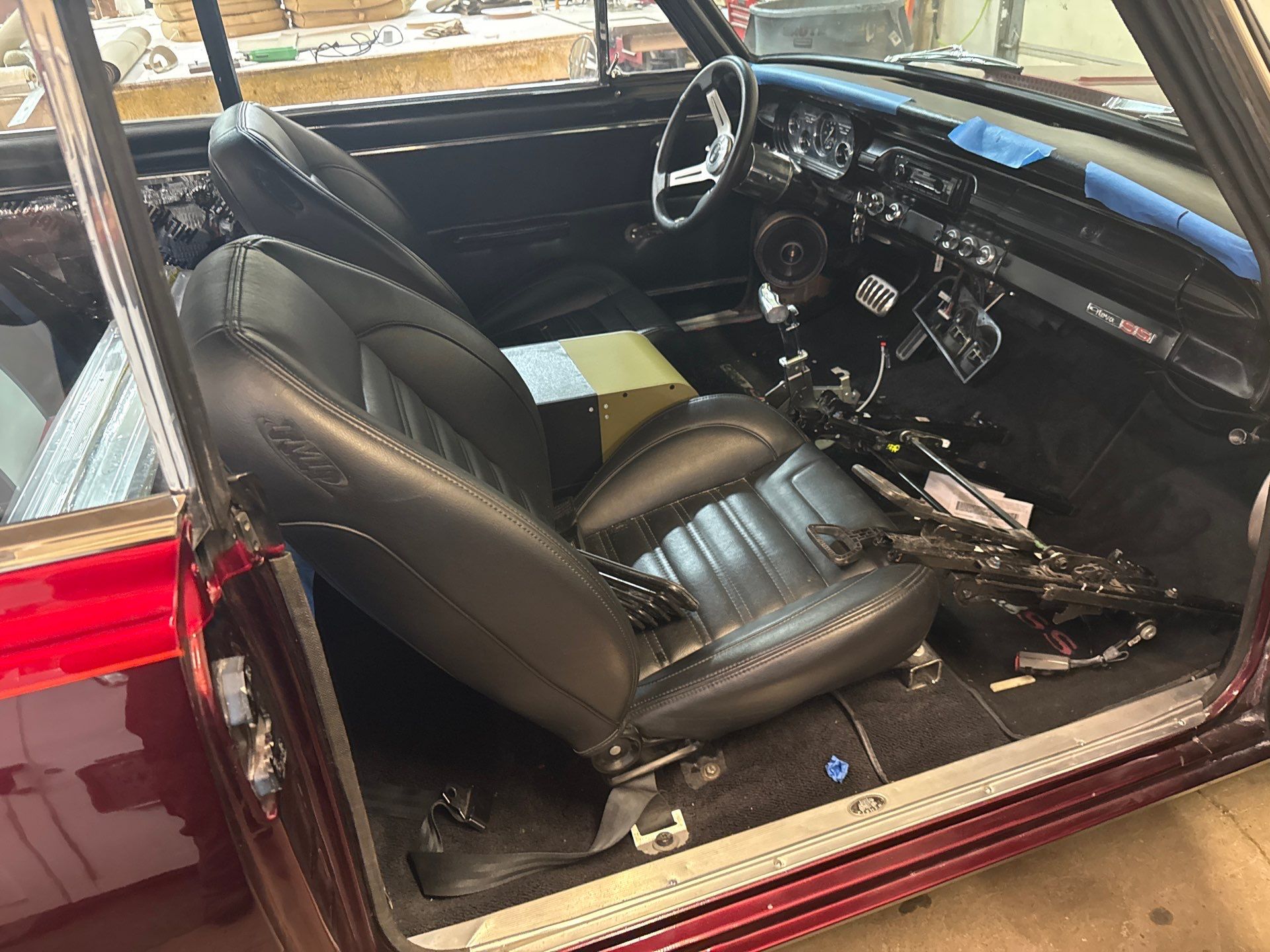 1963 Nova SS Custom Leather Interior  by Rocky Mountain Upholstery Co
