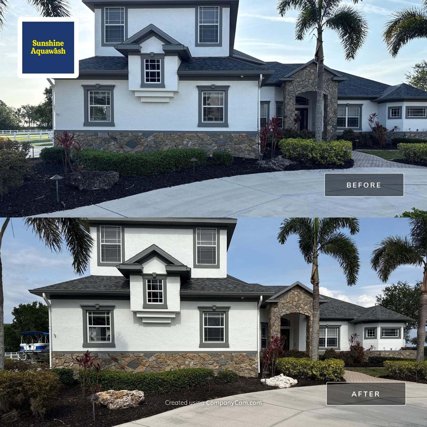 Comprehensive Exterior Cleaning for 2-Story Home in Foxbrook Community – Parrish, FL by Sunshine AquaWash