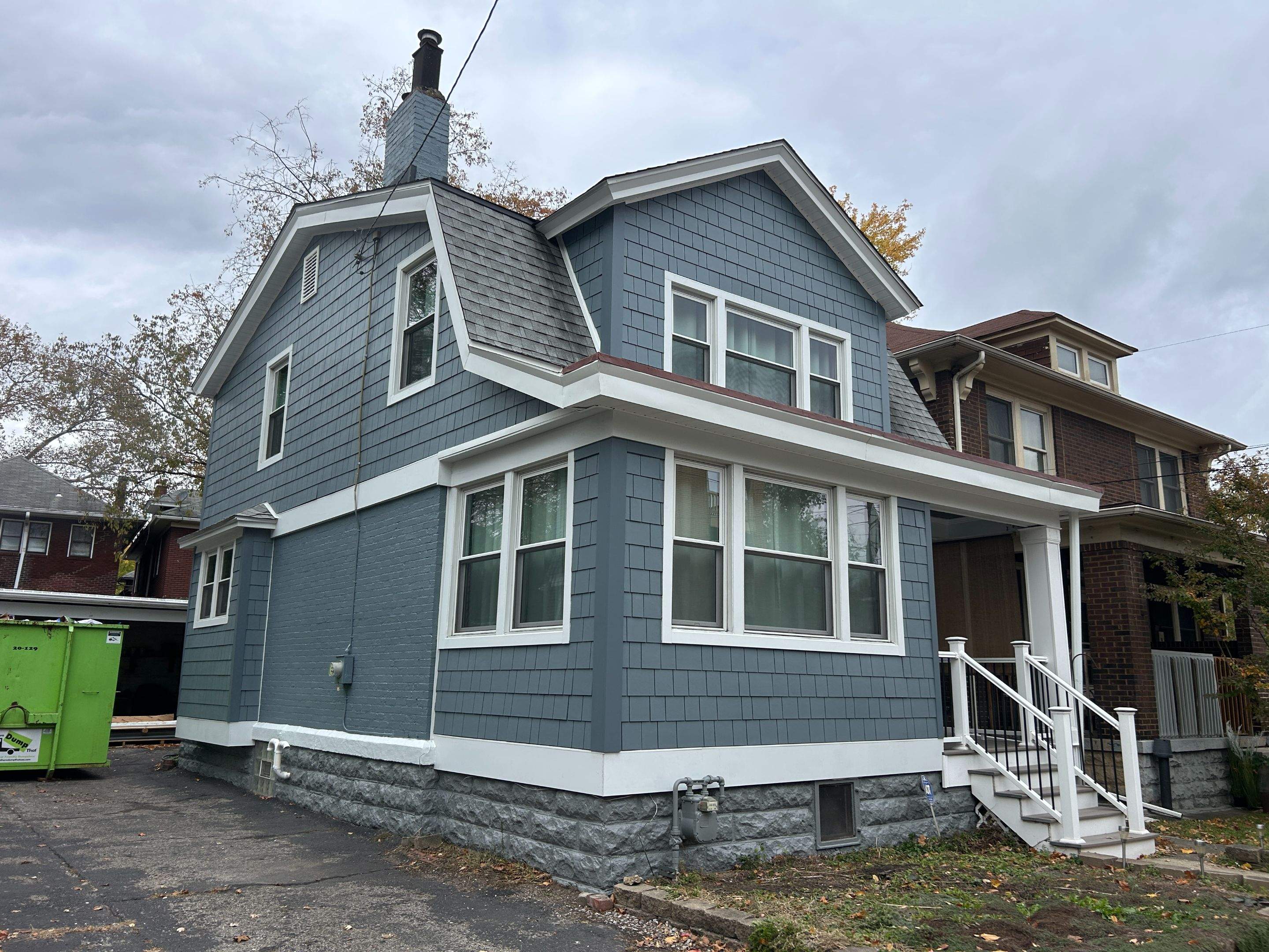 Full House Siding Renovation with Blue Shake Siding in Pittsburgh by Ideal Siding Pittsburgh
