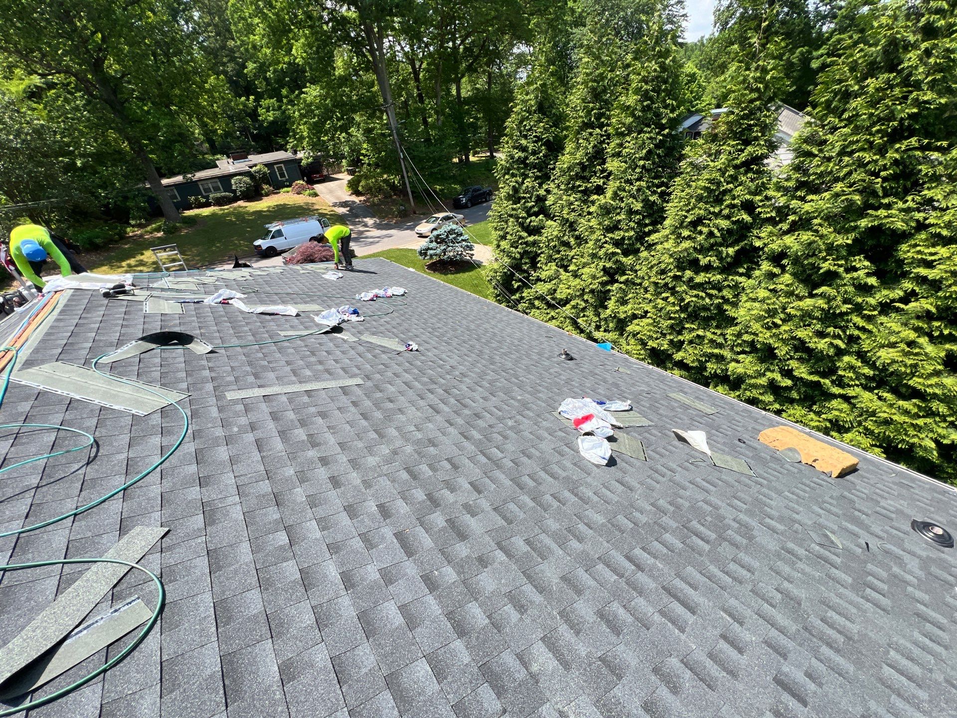 Residential Roofing Installation using GAF Timberline HDZ Charcoal by RISE Roofing & Restoration, LLC