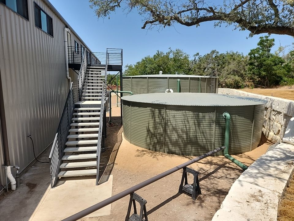 Commercial structure utilizing rainwater harvesting for all its water needs! by Hill Country Rain Water