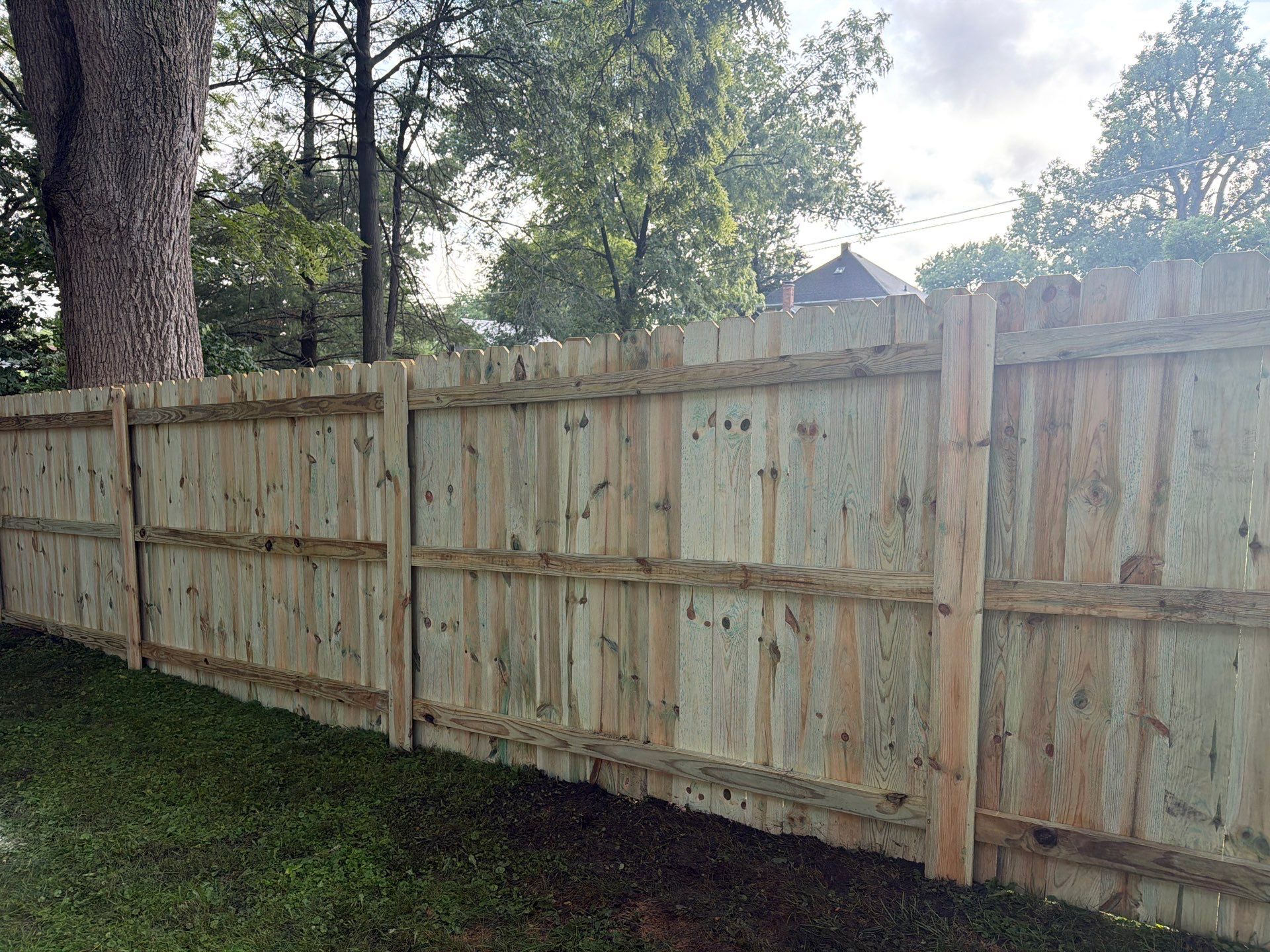 Pressure-Treated Pine Privacy Fence Installation in Cedar Falls by Perfect Picket Fence and Stain