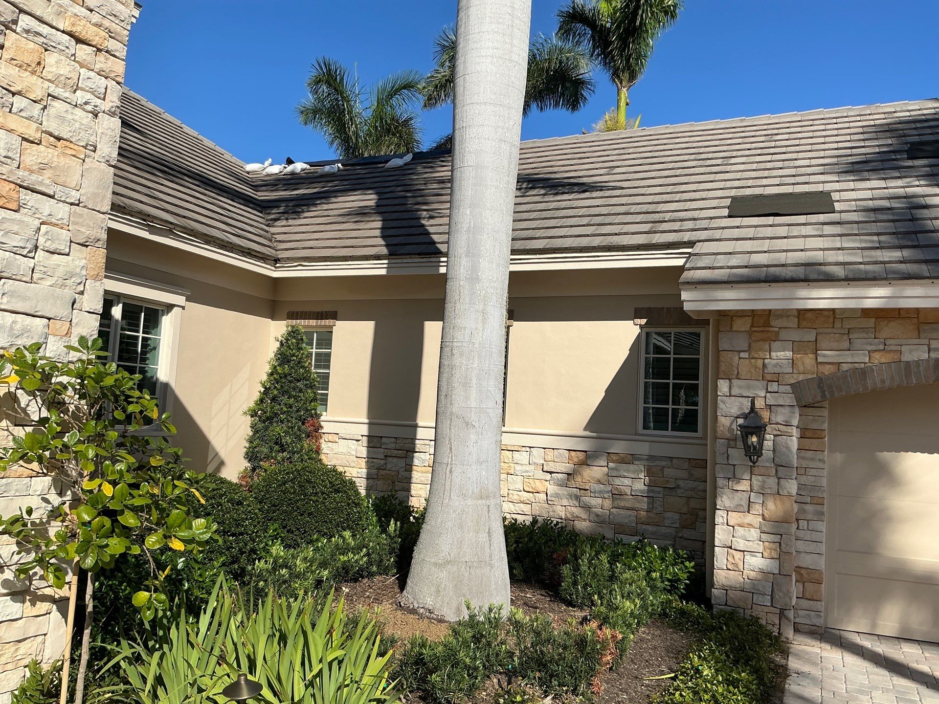 Almond Half-Round Gutters in Lakewood Ranch FL by Gutter Professors