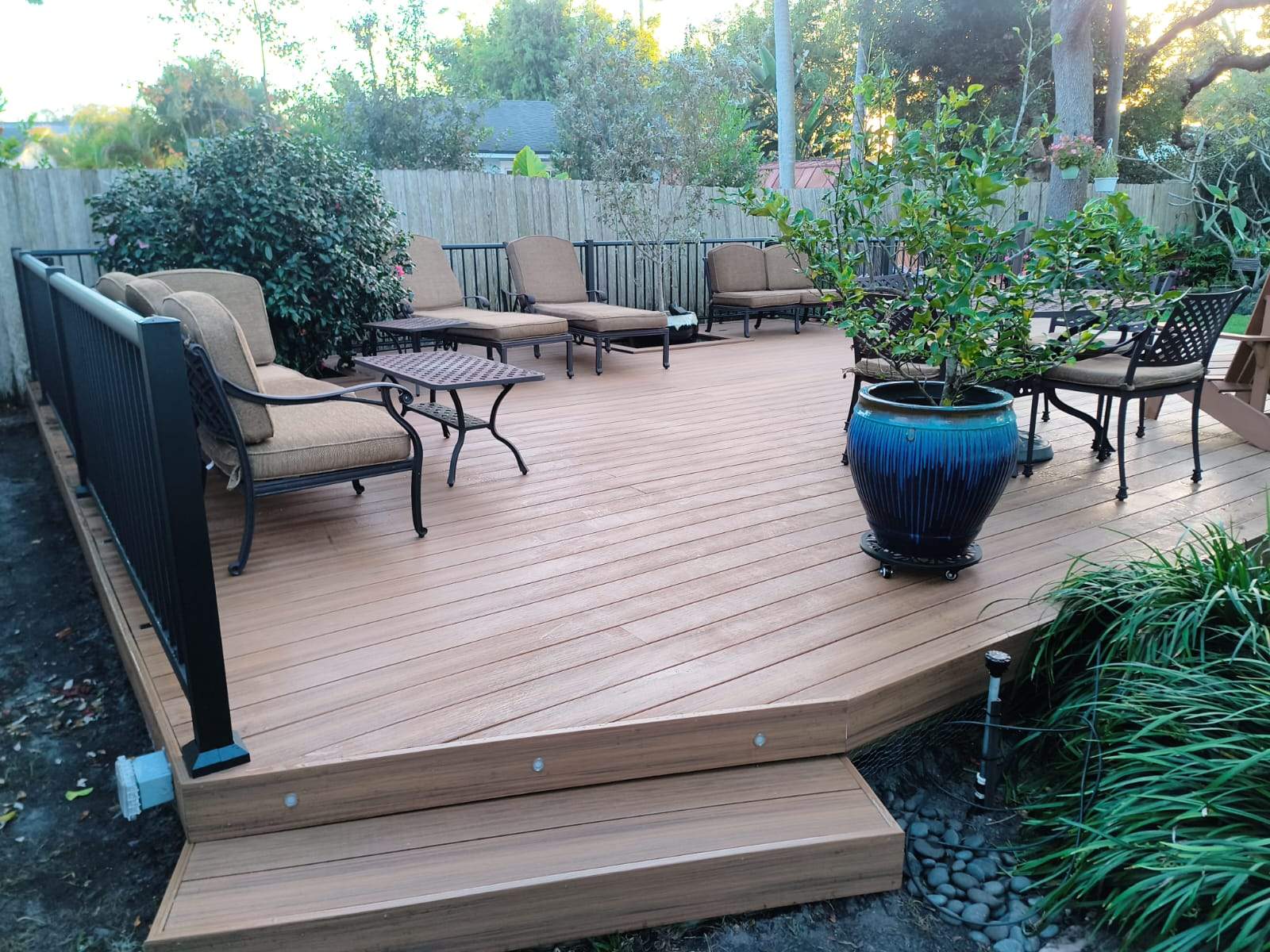 Luxury Multi-Level Deck | Deckorators Voyage Mineral-Based Composite by Orlando pergolas