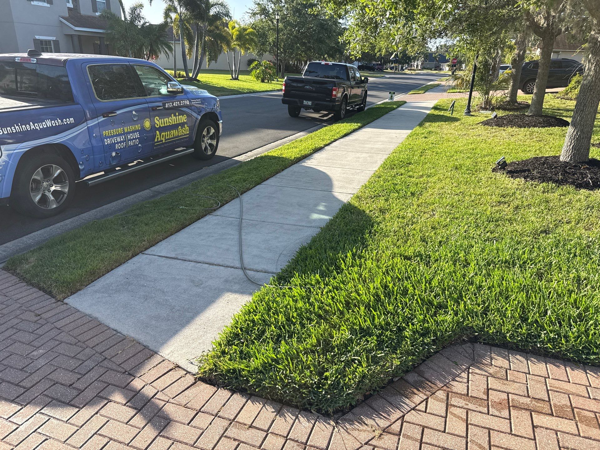 Paver Driveway & Sidewalk Cleaning | Oakleaf Hammock – Ellenton, FL by Sunshine AquaWash