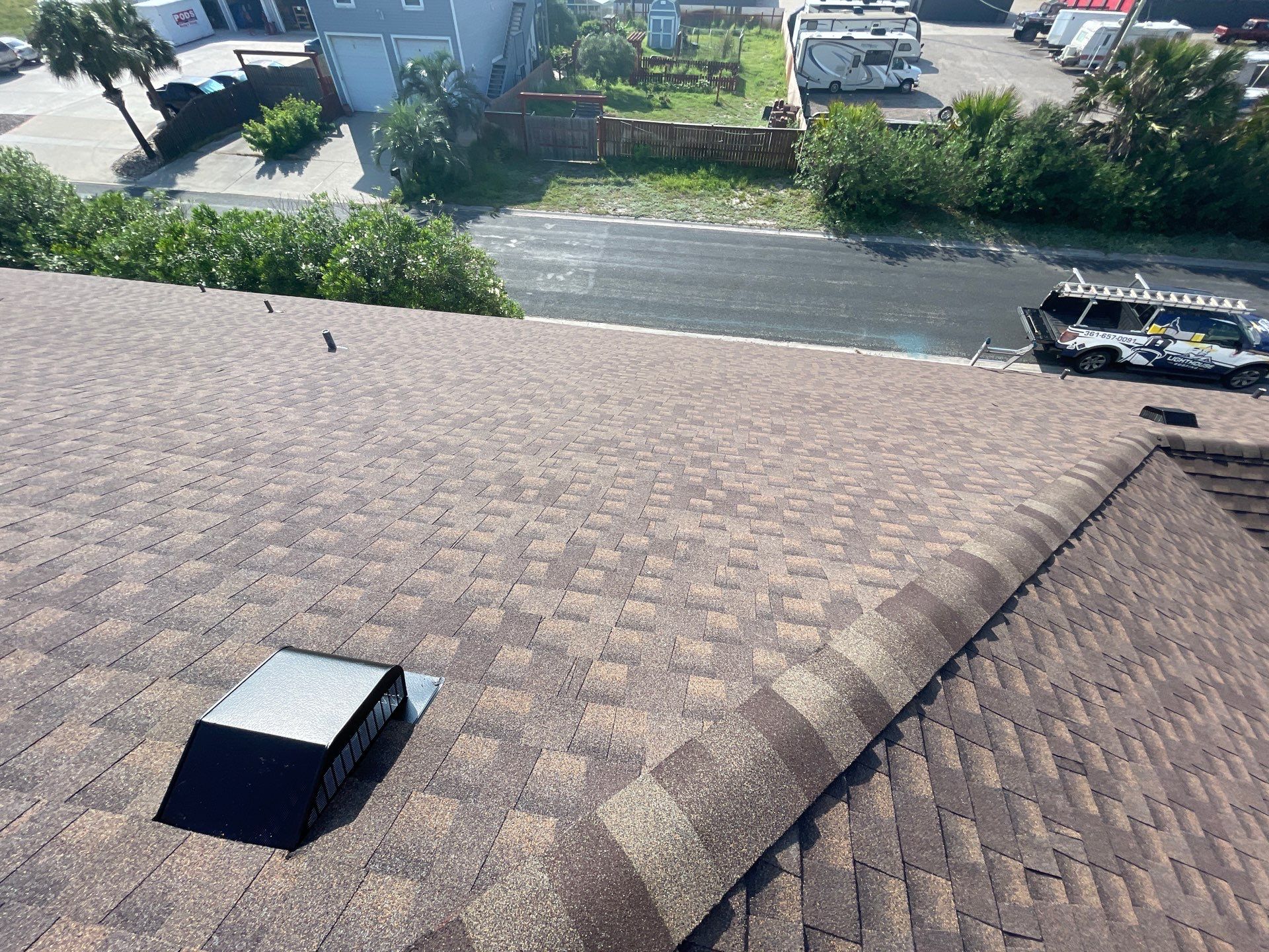 Residential Roofing Installation using GAF HDZ Barkwood by Lighthouse Roofing