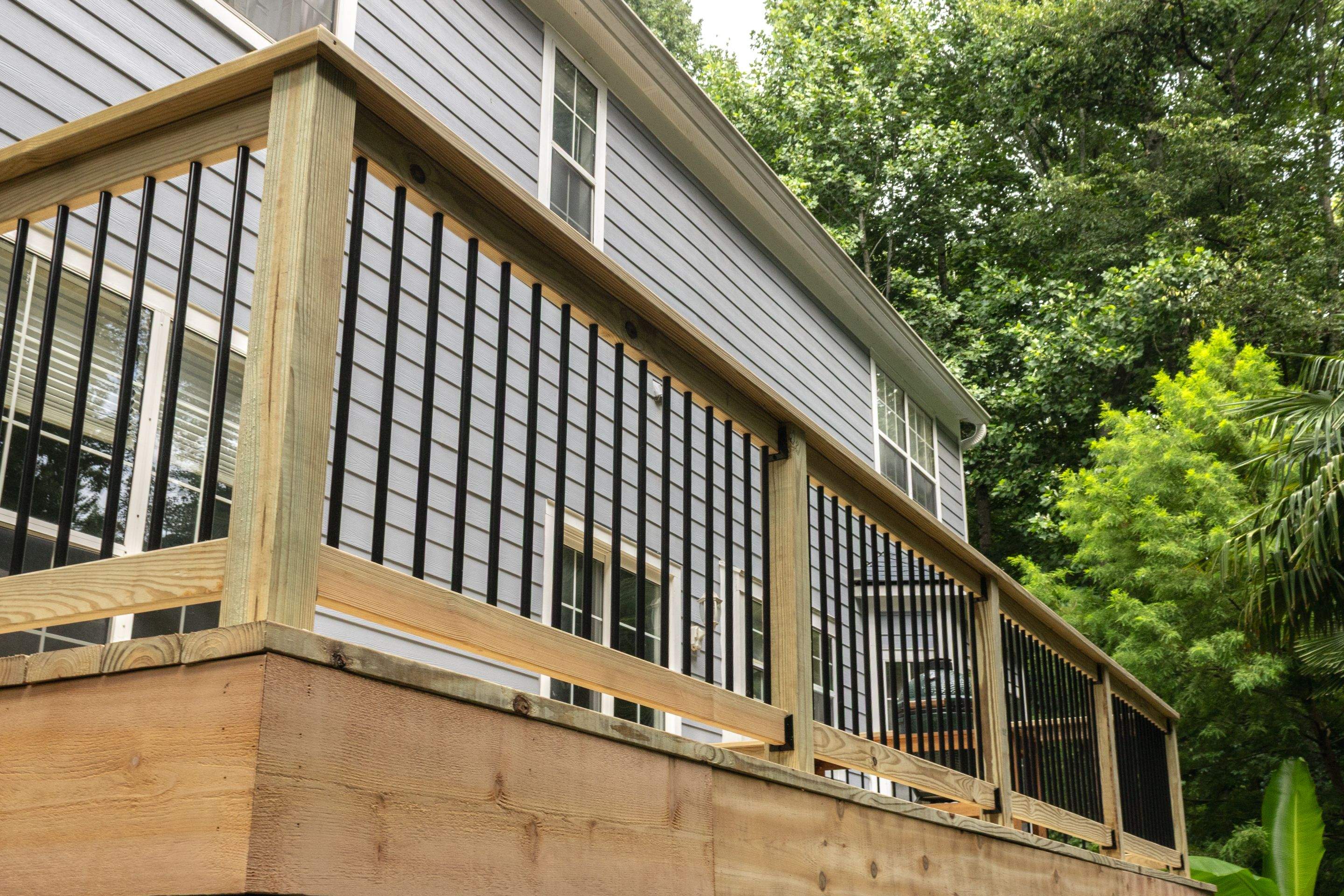 Gwinett County Wood Deck Resurface with Graspable Handrail by Nelson Exteriors 