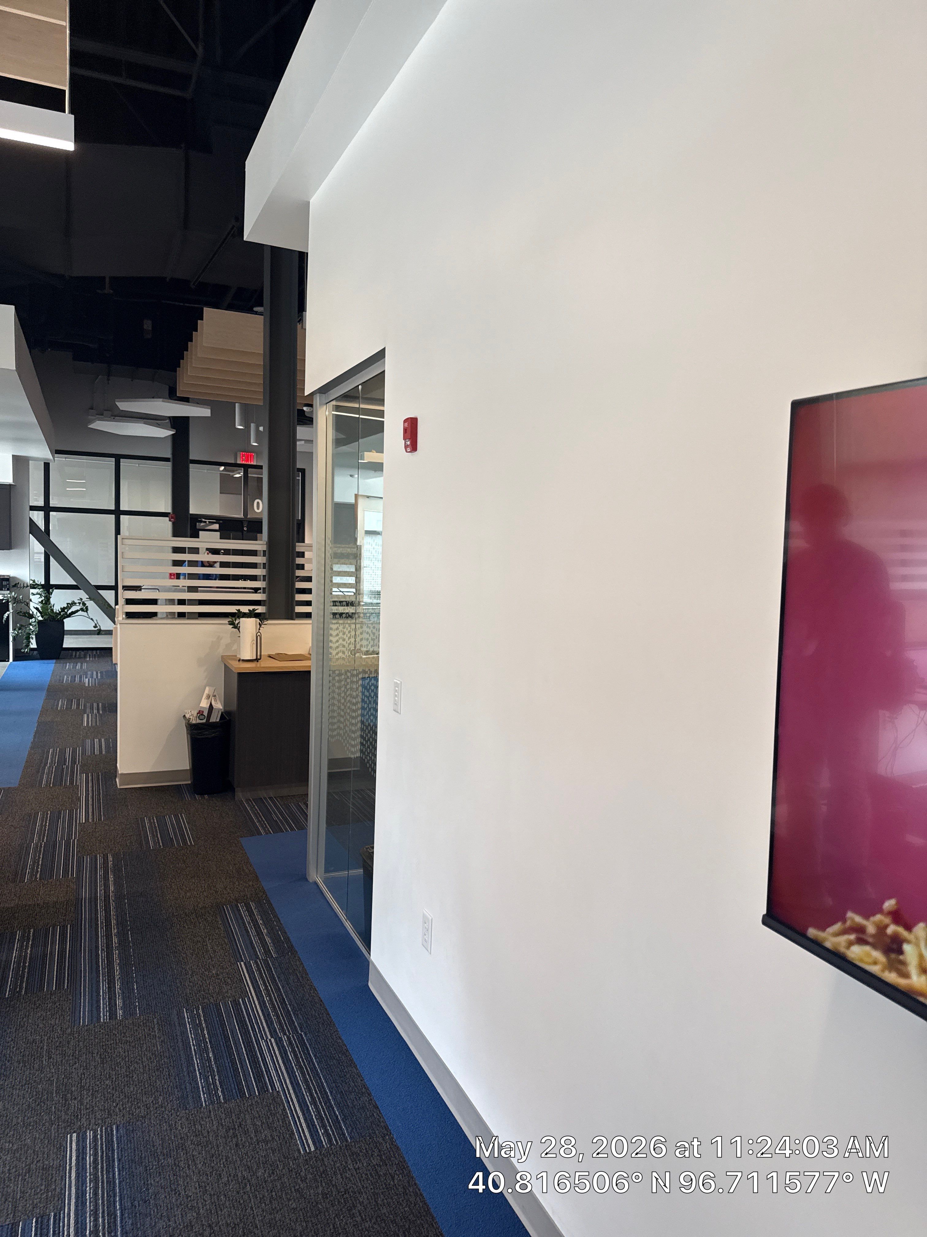 Lincoln Office Modernization Featuring Custom Baffles and AV Installation by CompanyCam Sales Demo