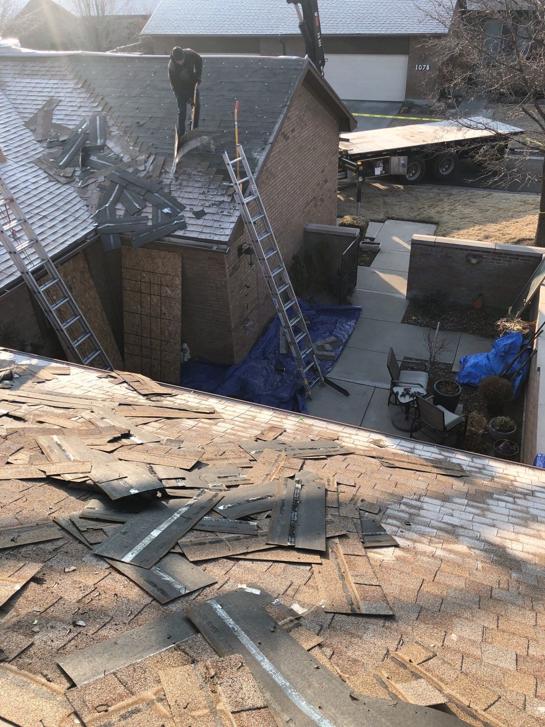 Storm Damaged Roof using GAF Timberline HDZ - Lifetime Shingle by The Roof Doctor