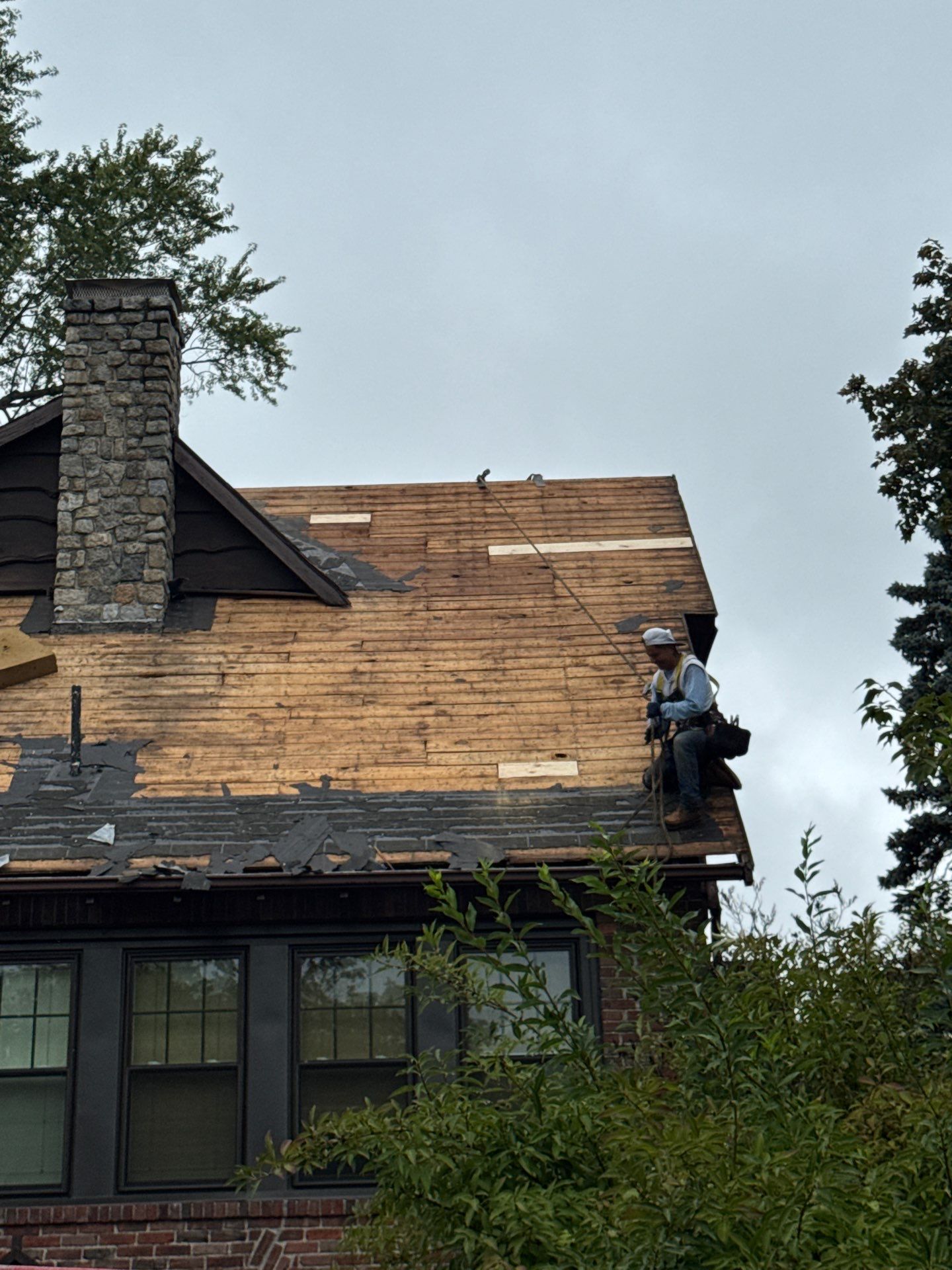 Roof Replacement with Skylight & Downspout Work in Belmont, MA by Mighty Dog Roofing of Greater Middlesex County