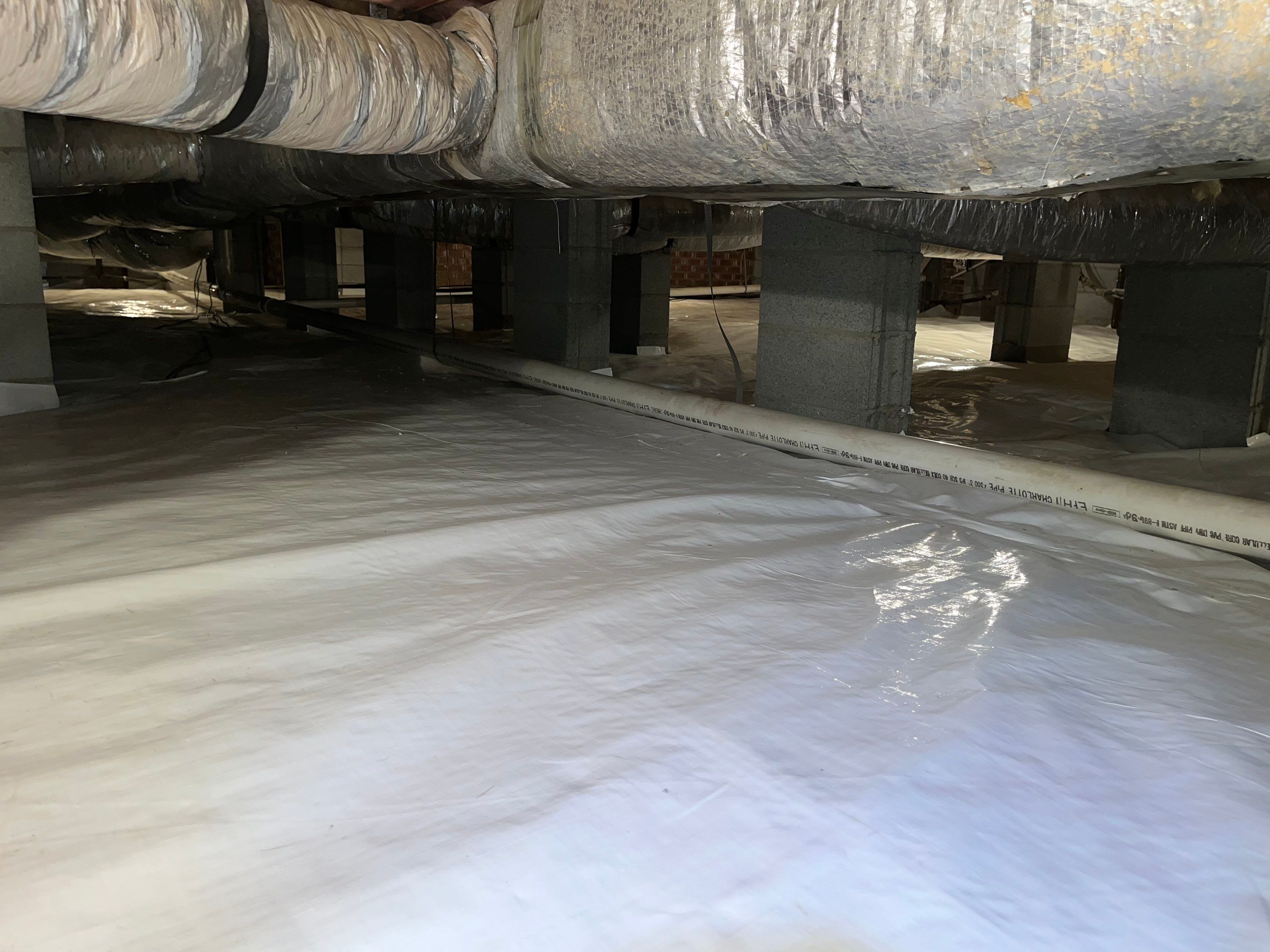 Dehumidifier and Moisture Barrier install with Structural repairs. by Impact Crawlspace