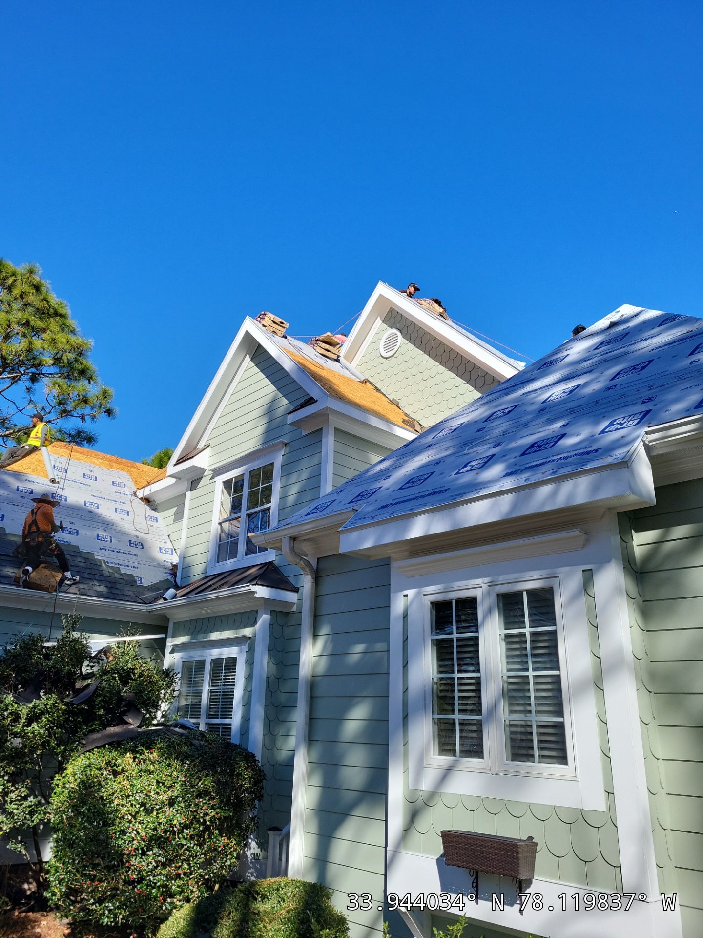 Storm Damage Insurance Claim Roof Replacement in Southport, NC Using CertainTeed by RGR Construction and Roofing, LLC