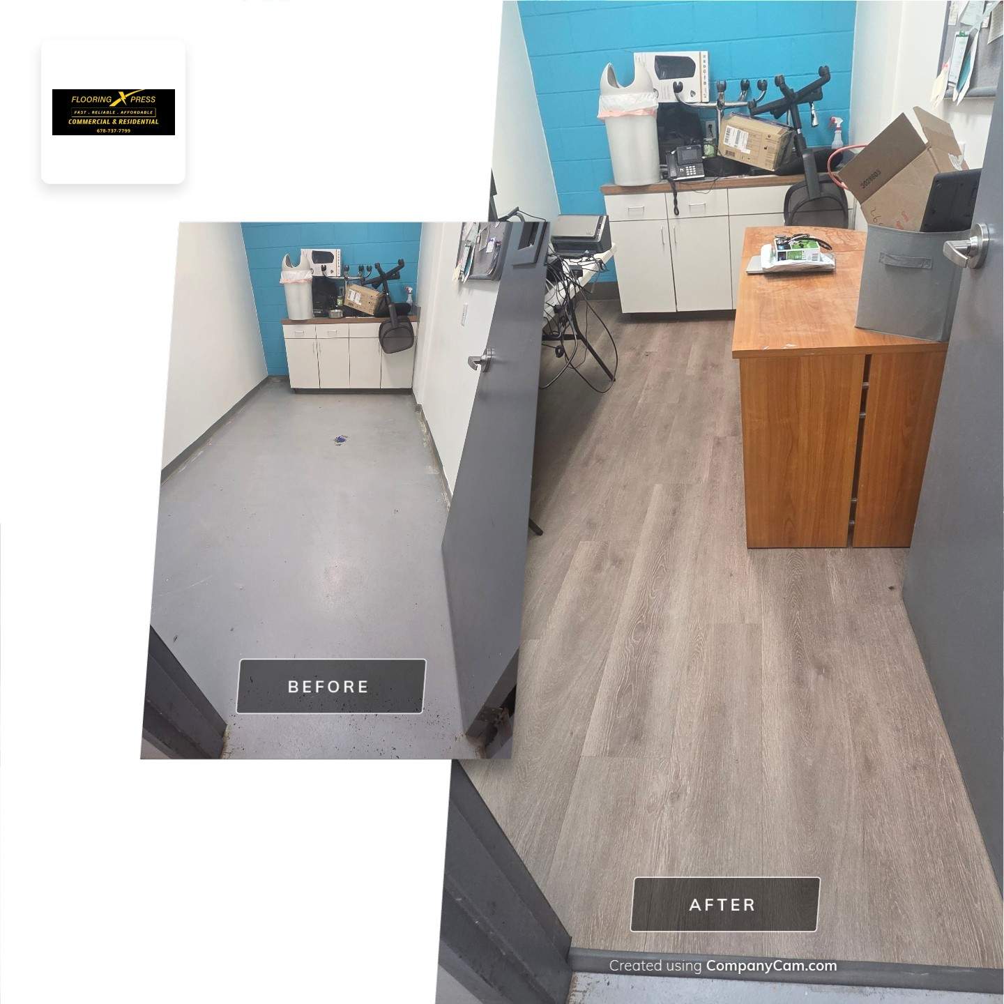 Commercial Vinyl Plank Flooring Installation at Dunwoody Veterinary Clinic by Flooring Xpress CO 