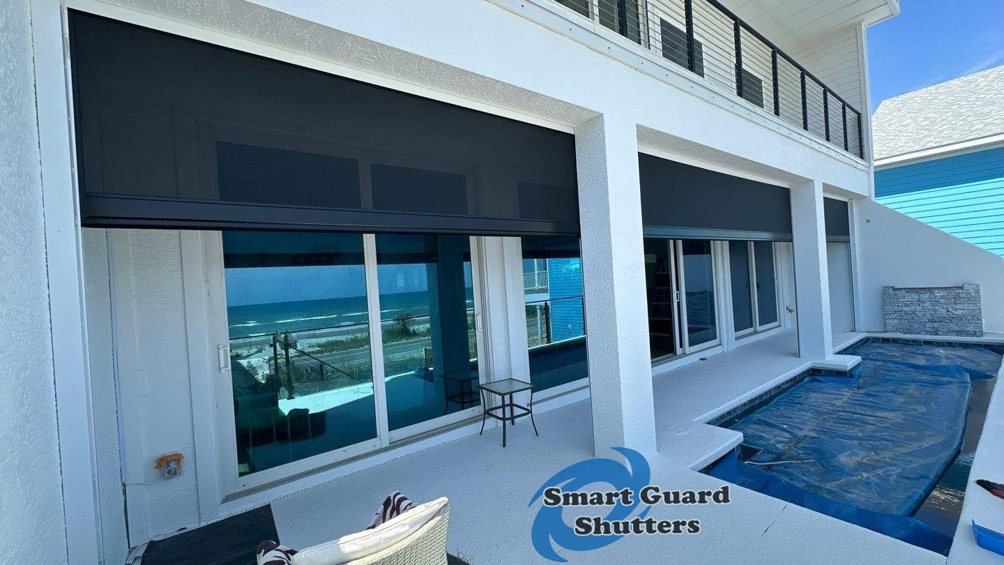 UltraShield Hurricane Screen in White/Black, Rolling Shutter in White by Smart Guard Shutters