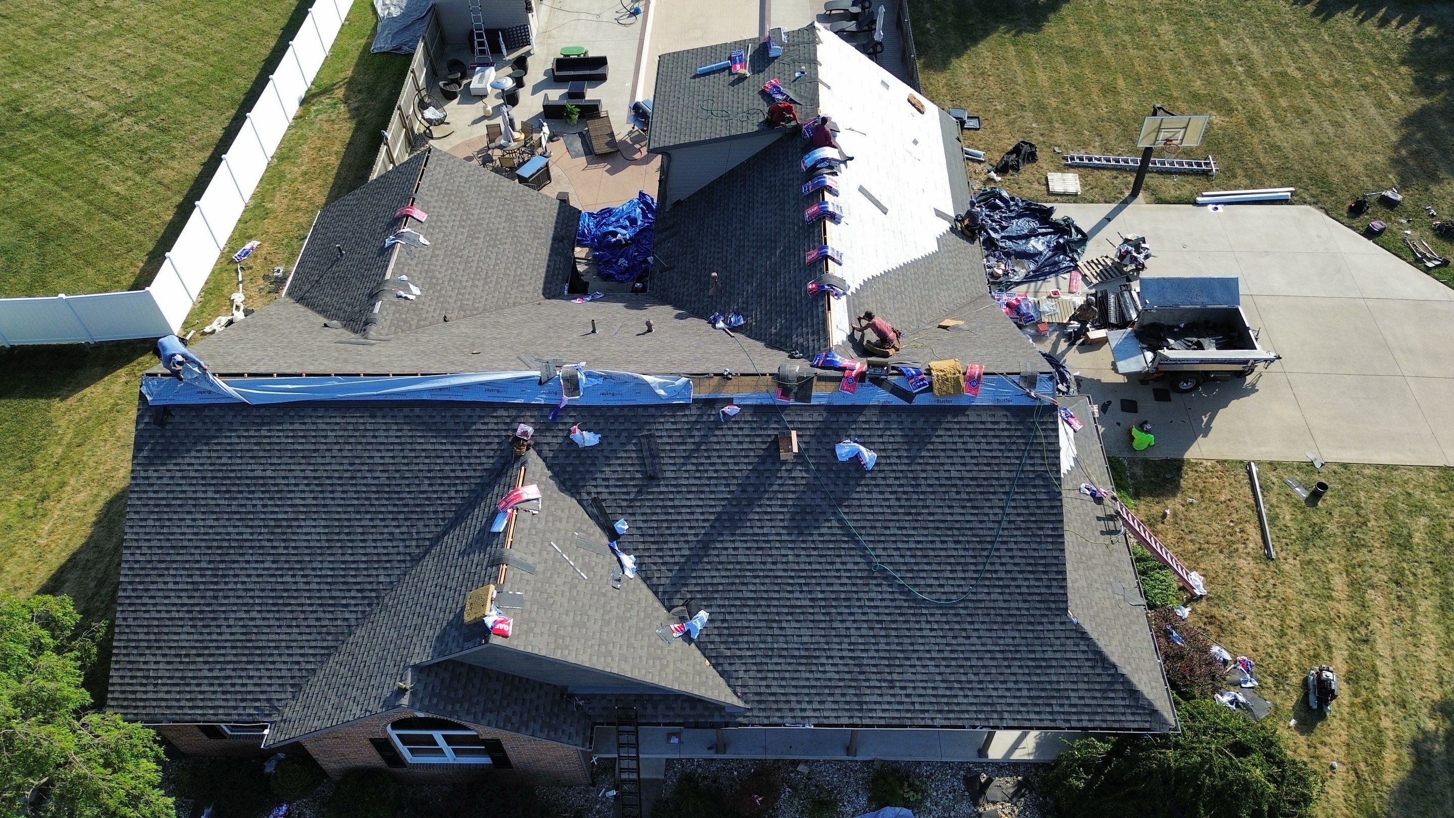 Residential Roofing Installation using Timberline HDZ Shingles - Weathered Wood by RoofX 